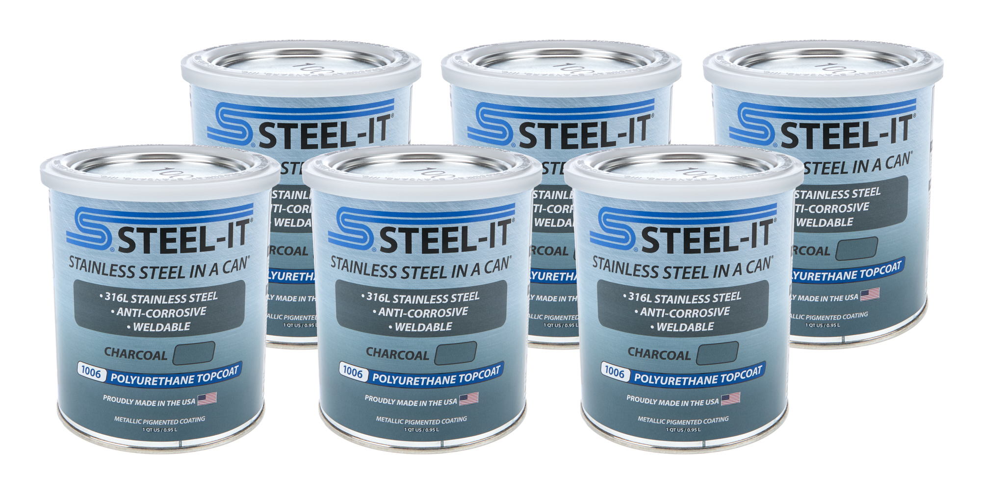 Steel-It CASE1006Q - Charcoal Polyurethane Case 6 x 1 Quart