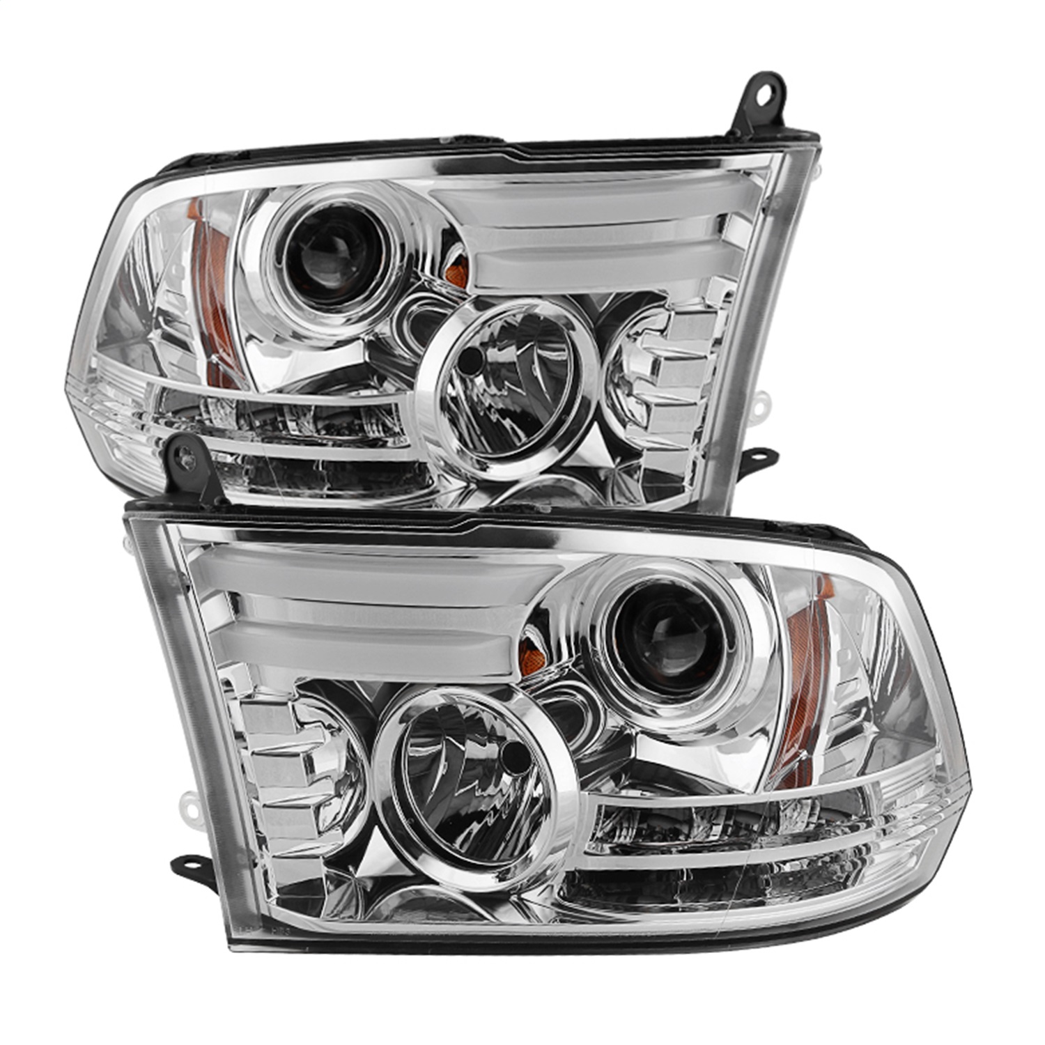 Spyder 5080998 - Dodge Ram 09-12 Projector Headlights Light Bar DRL Chrome PRO-YD-DR09-LBDRL-C