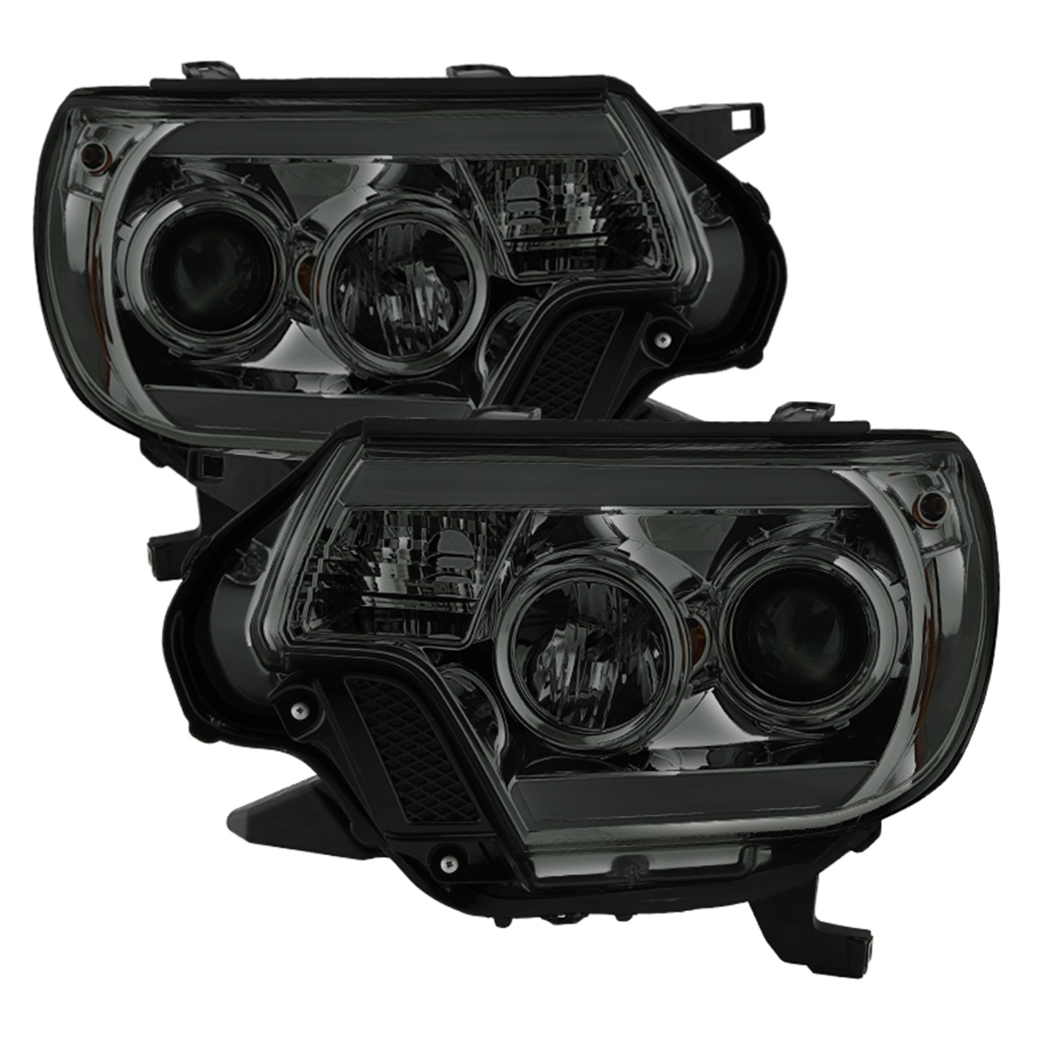 Spyder 5081728 - Toyota Tacoma 12-16 Projector Headlights Light Bar DRL Smoke PRO-YD-TT12-LBDRL-SM