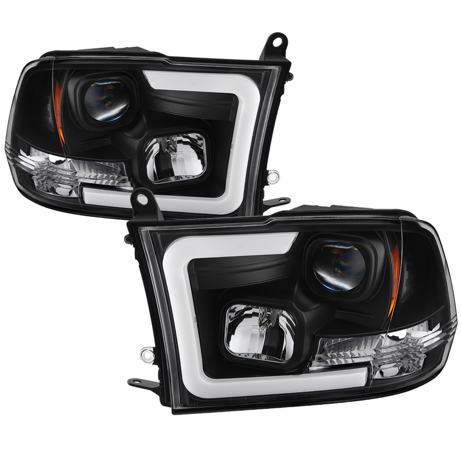 Spyder 5084811 - 09-16 Dodge Ram 1500 Version 2 Headlights Light Bar DRL Black PRO-YD-DR09V2-LBDRL-BK