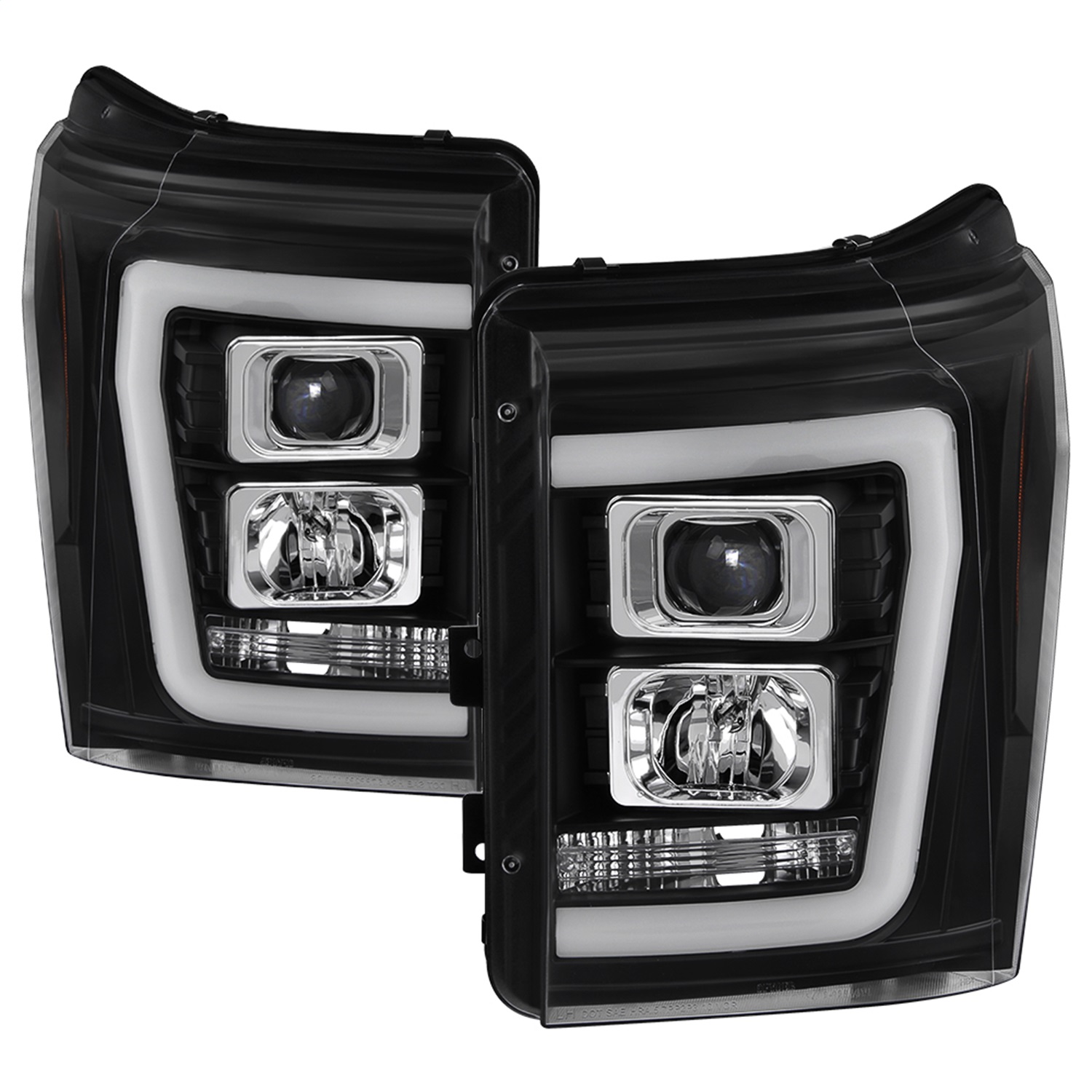 Spyder 5084460 - Ford F-250/F-350/F450 Super Duty 11-16 V2 Projector Headlights - Black (PRO-YD-FS11V2-LB-BK)