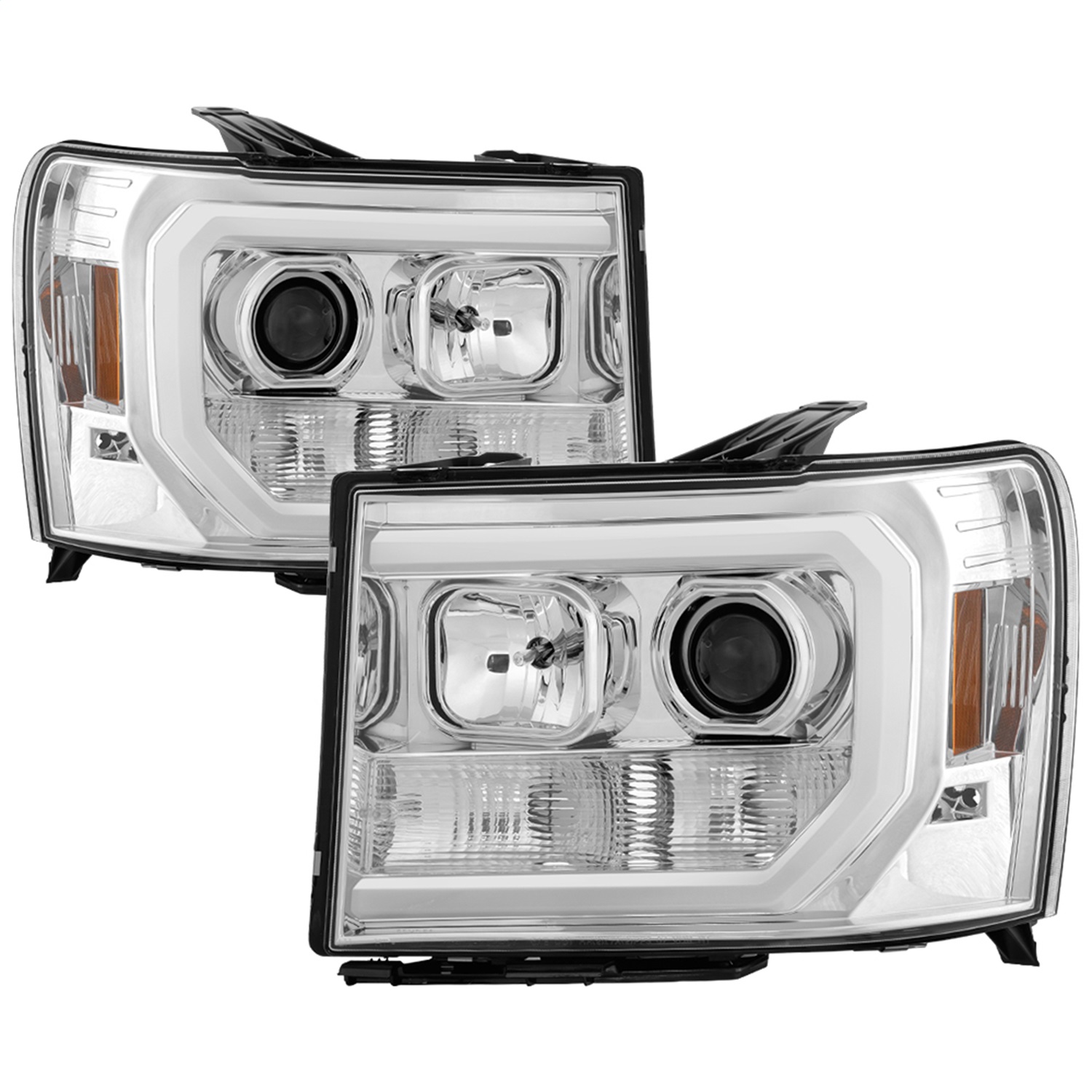 Spyder 5083647 - GMC Sierra 1500/2500/3500 07-13 V2 Projector Headlights - Chrome PRO-YD-GS07V2-LBDRL-C