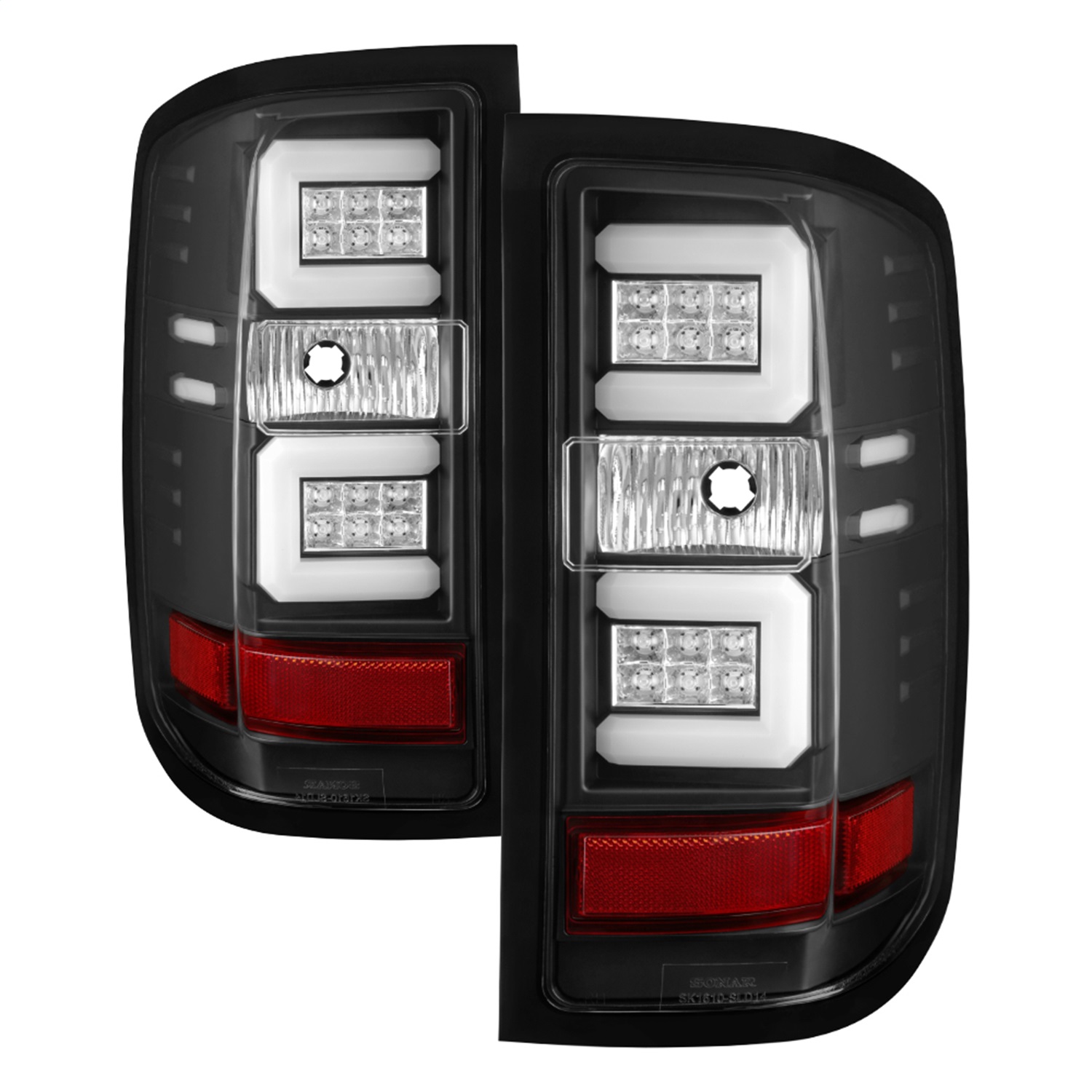 Spyder 5083722 - Chevy Silverado 2016-2017 Light Bar LED Tail Lights - Black ALT-YD-CS16-LED-BK