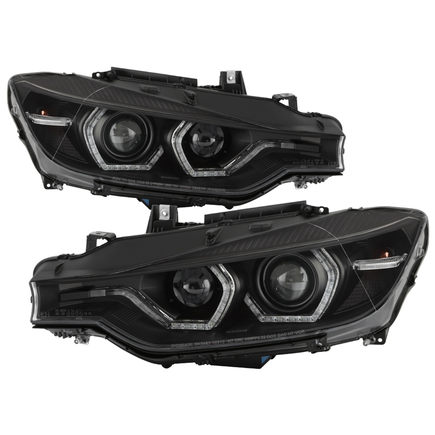 Spyder 5086754 - 12-14 BMW F30 3 Series 4DR Projector Headlights - Black PRO-YD-BMWF3012-AFSHID-BK