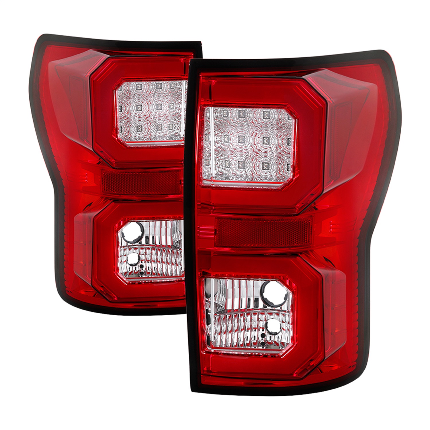 Spyder 5085450 - 07-13 Toyota Tundra V2 Light Bar LED Tail Lights - Red Clear ALT-YD-TTU07V2-LB-RC