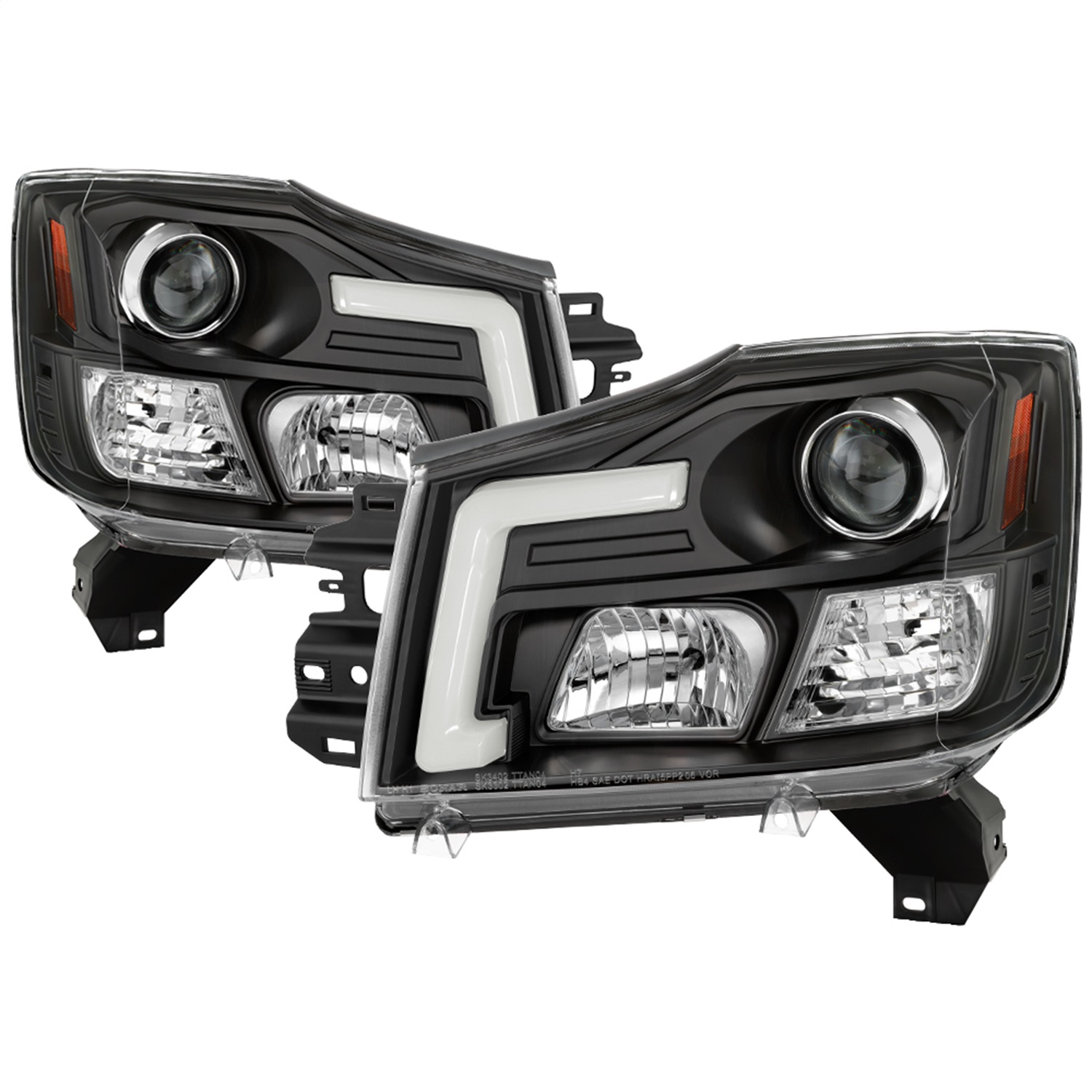 Spyder 5085504 - 04-15 Nissan Titan / 04-07 Nissan Armada V2 Projector Headlights - Black PRO-YD-NTI04-DRL-BK