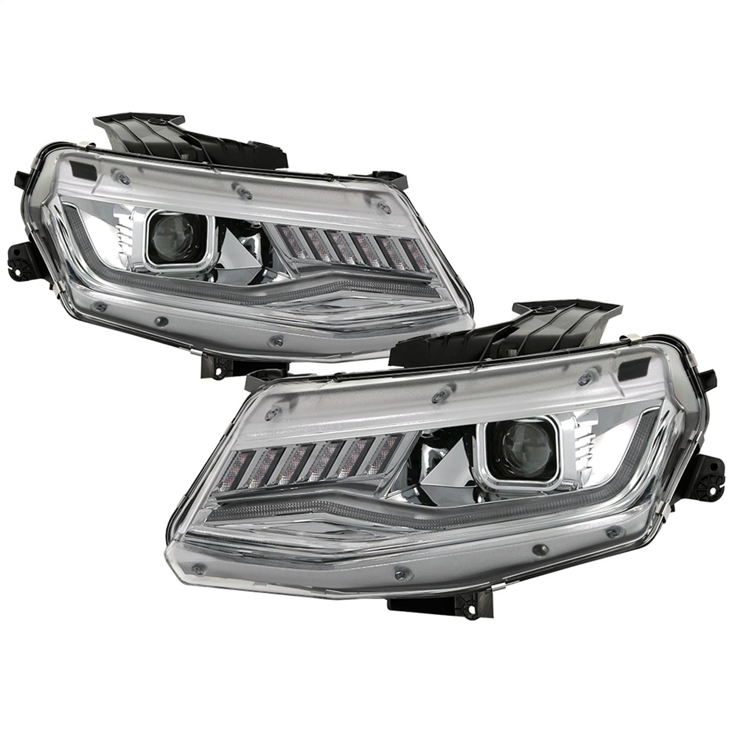 Spyder 5087386 - Chevy Camaro 16-18 (Do Not Fit Halogen) Projector Headlights Chrome PRO-YD-CCAM16HIDSI-SEQ-C