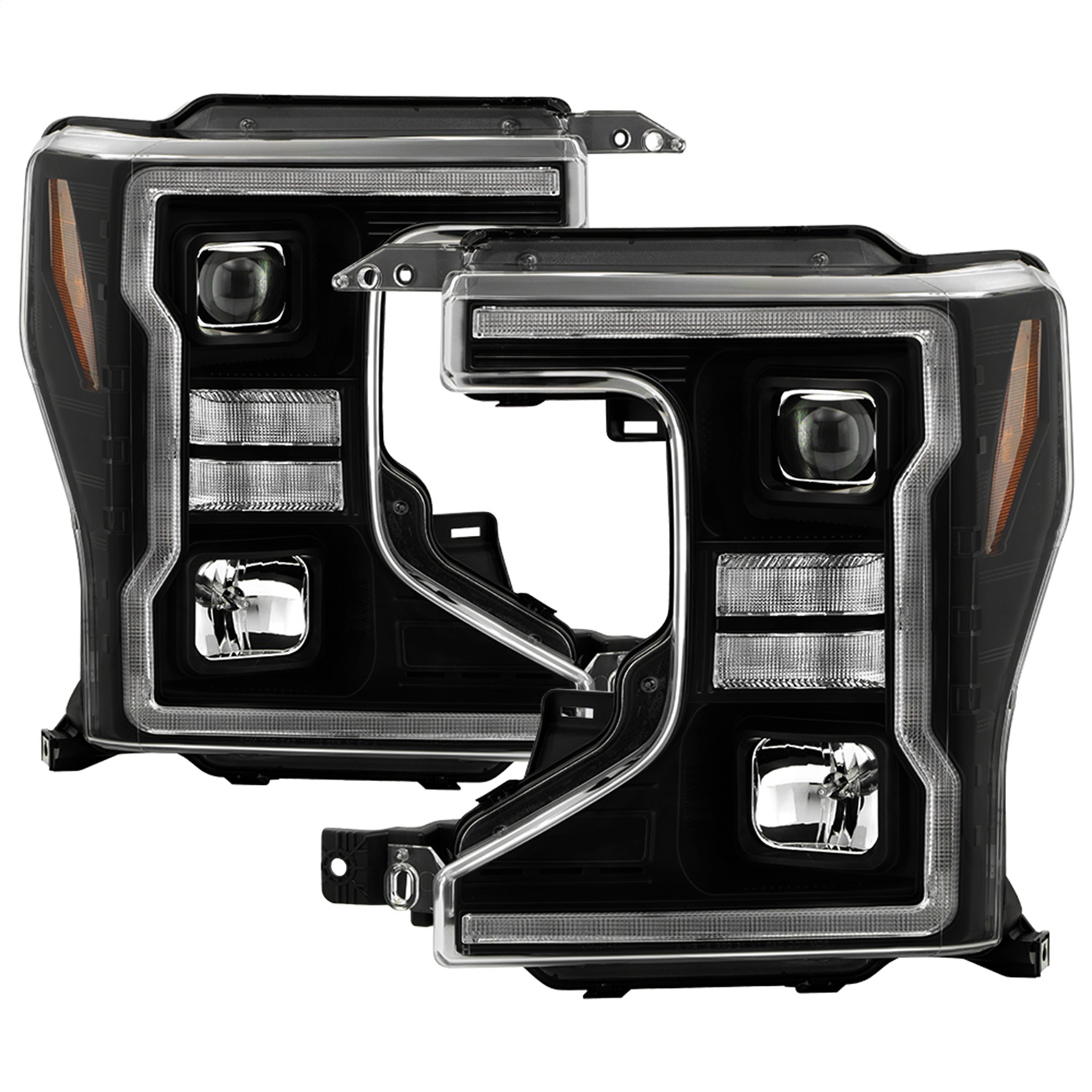 Spyder 5088628 - Signature 20-22 Ford F250/F350 (Halogen) Proj. Headlights - Black (PRO-YD-FS20HALSI-SEQ-BK)