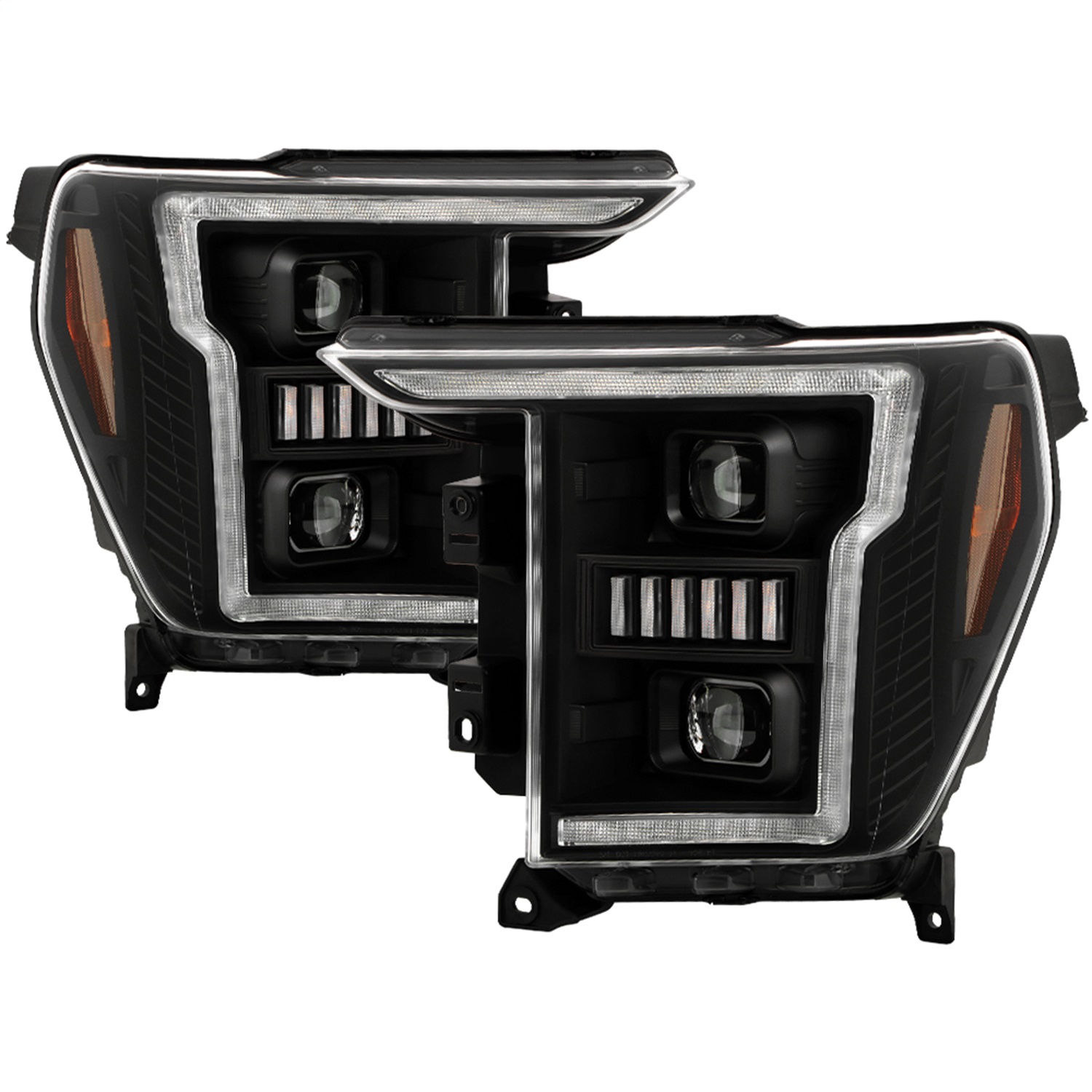 Spyder 5088710 - Signature 20-21 Ford F150(Halogen Model) Proj. Headlights - Black(PRO-YD-FF15021HALSI-SEQ-BK)