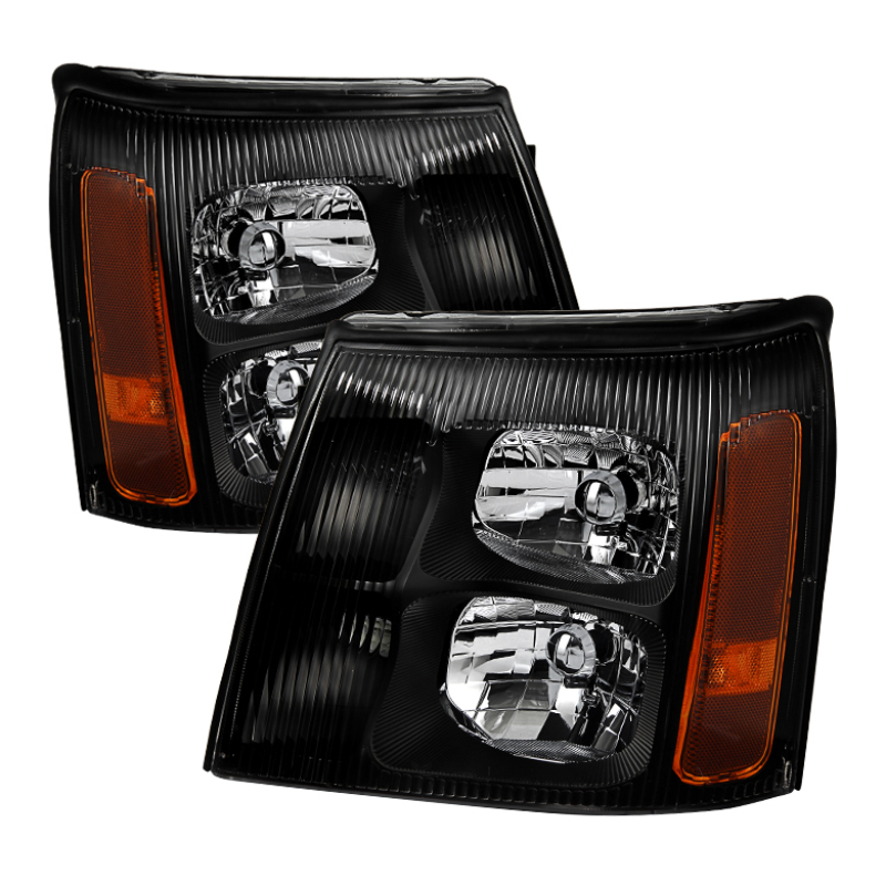 Spyder 9029578 - Xtune Cadillac Escalade (Halogen Only) 2002 OEM Style Headlights Black HD-JH-CAES02-AM-BK