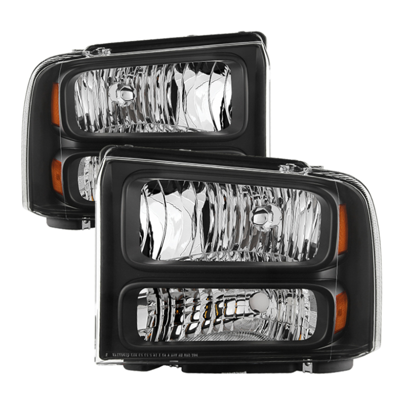 Spyder 9032998 - Xtune Ford F250 F350 F450 Superduty Excursion 99-04 Headlights Black HD-JH-FF25099-HA-BK