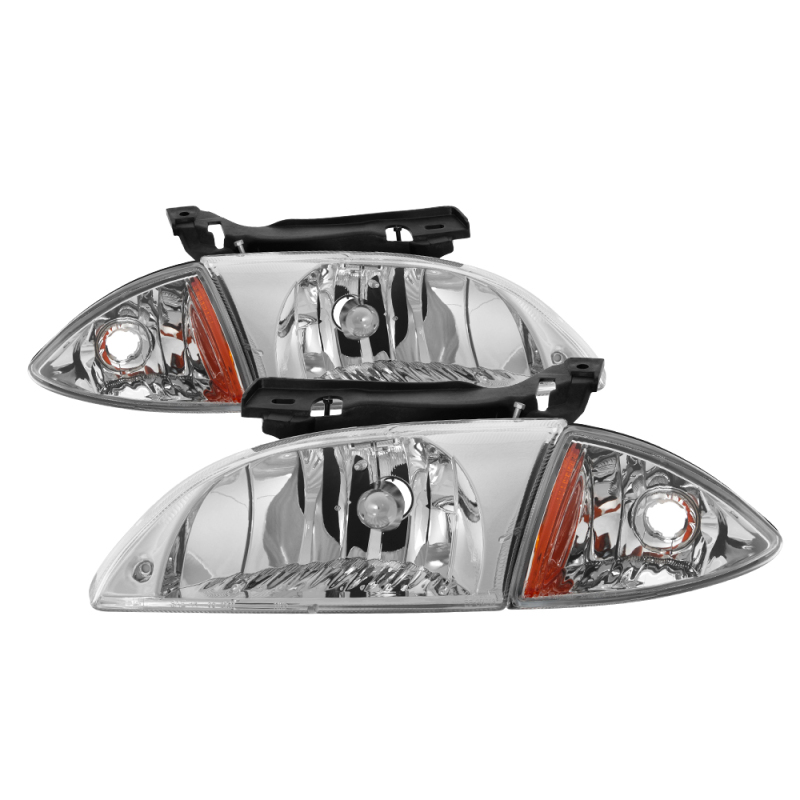 Spyder 9036712 - xTune Chevy Cavalier 00-02 Corner Lamp & Headlights 4pcs set-Chrome HD-JH-CCAV00-SET-C