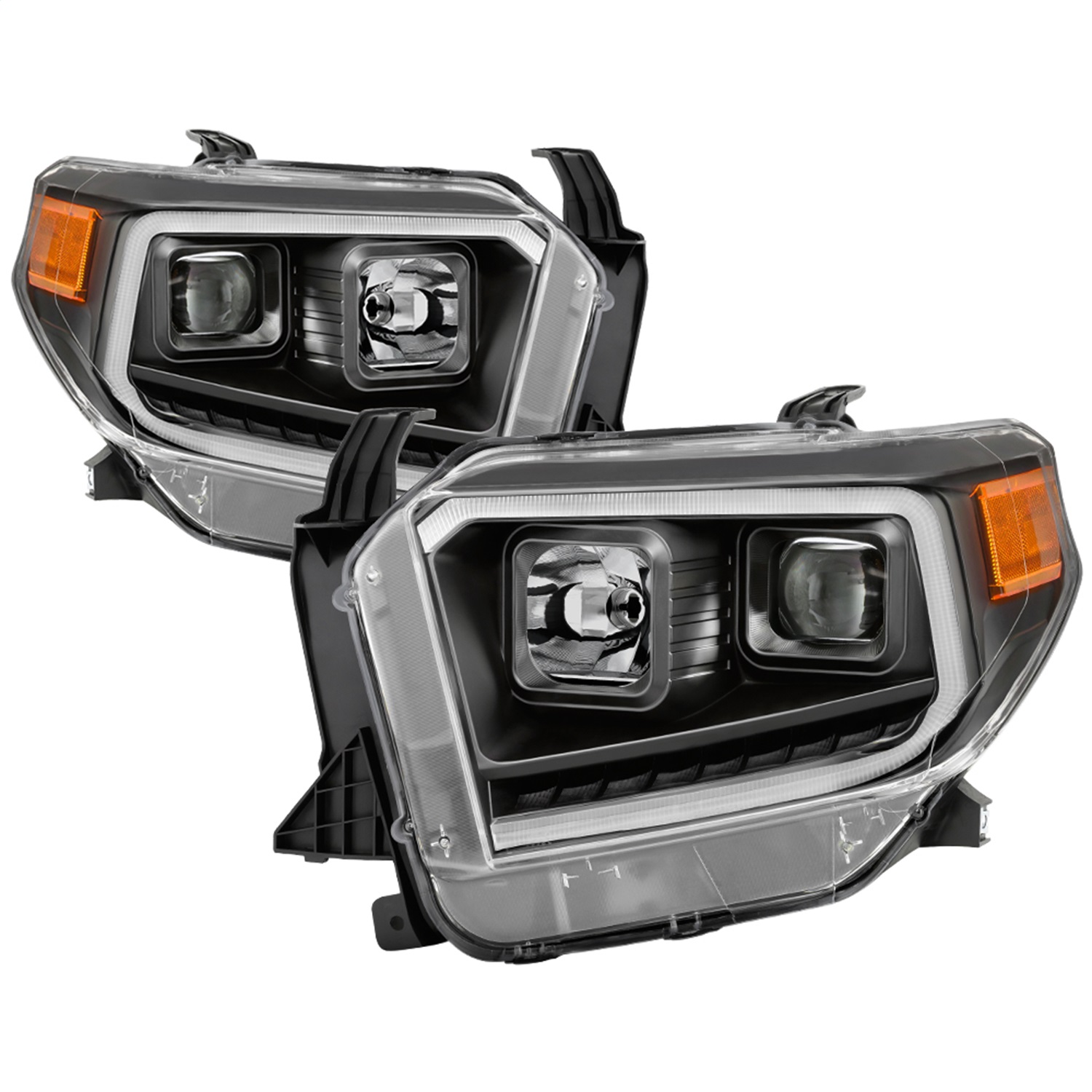 Spyder 9043024 - xTune 14-17 Toyota Tundra DRL LED Light Bar Projector Headlights - Black (PRO-JH-TTU14-LB-BK)