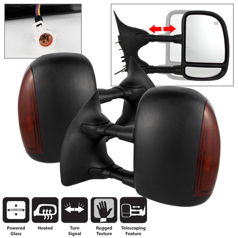Spyder 9935671 - Xtune Ford Superduty 02-07 Manual Extendable Power Heated Adjust Mirror Amber MIR-FDSD99S-PW-AM-SET Spyder 9935671 - Xtune Ford Superduty 02-07 Manual Extendable Power Heated Adjust Mirror Amber MIR-FDSD99S-PW-AM-SET