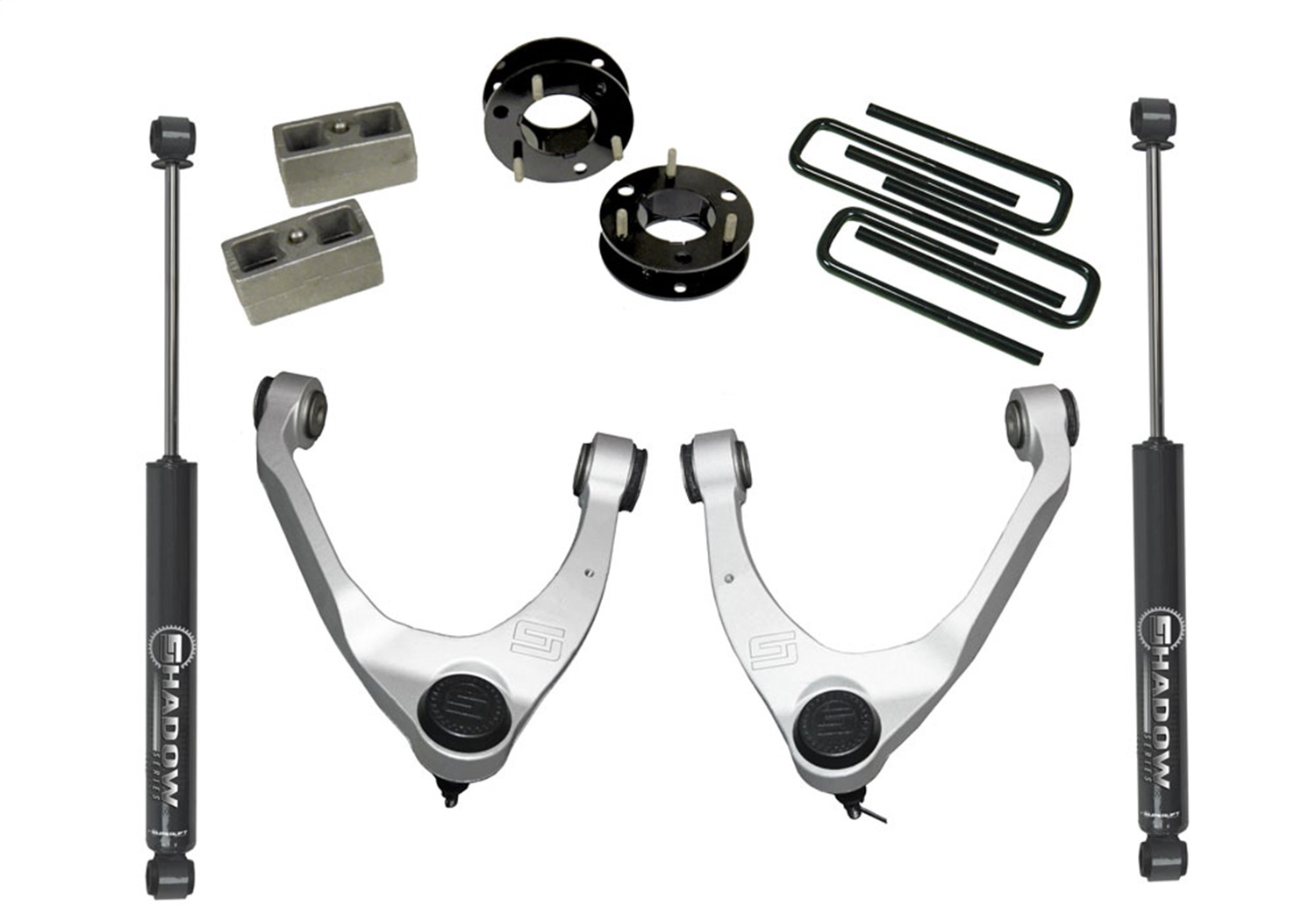 Superlift 3850 - 07-16 Chevy Silv 1500 2WD 3.5in Lift Kit w/ Cast Steel Control Arms & Rear Shocks