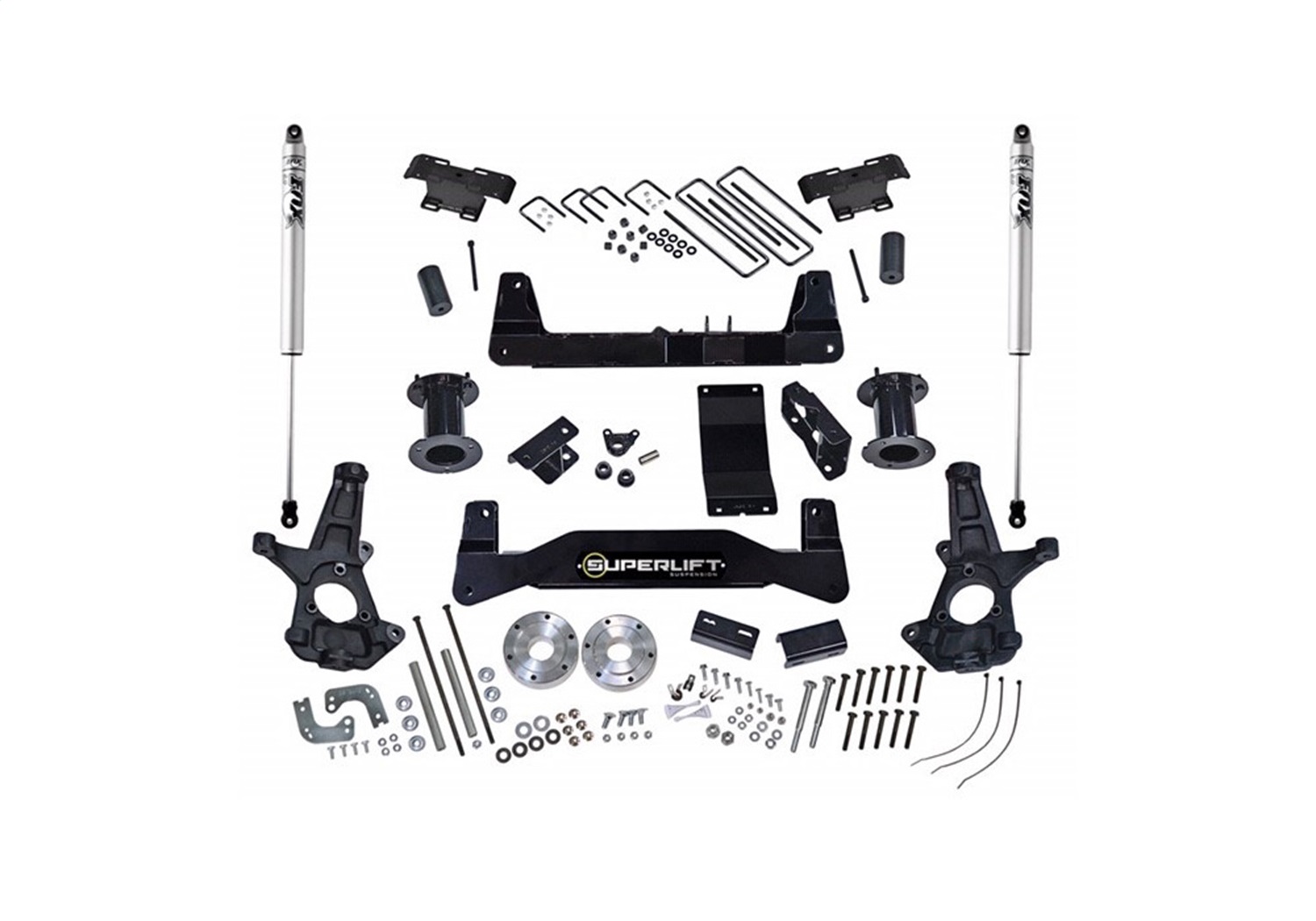 Superlift K160F - 14-16 Chevy Silv 1500 4WD 6.5in Lift Kit w/ Cast Steel Control Arms Fox 2.0 Shocks Superlift K160F - 14-16 Chevy Silv 1500 4WD 6.5in Lift Kit w/ Cast Steel Control Arms Fox 2.0 Shocks