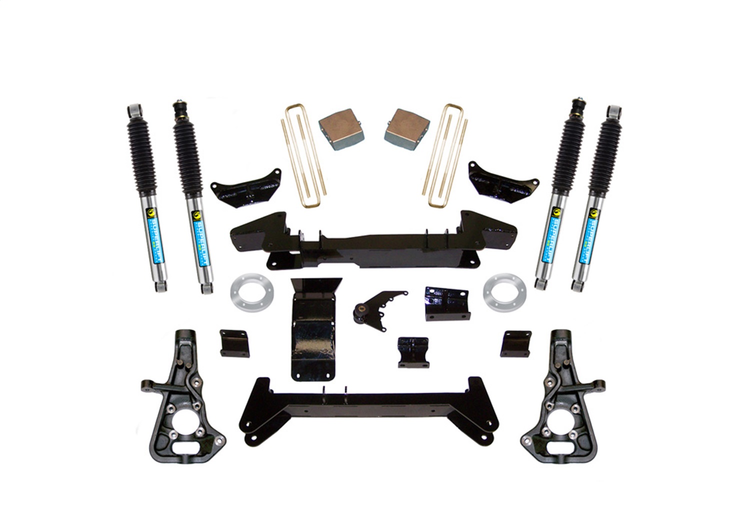 Superlift K860B - 01-10 Chevy Silv/GMC Sierra 2500HD/3500 4WD 6in Lift Kit - Knuckle Kit w/ Bilstein Shocks