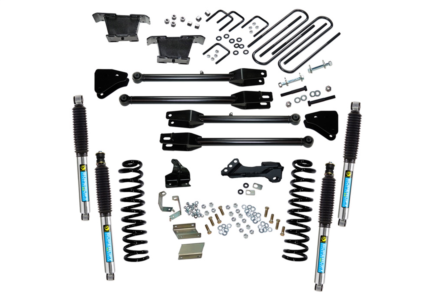 Superlift K236B - 11-16 Ford F-250/F-350 SuperDuty 4WD 4in Lift Kit w/ 4-Link Conversion & Bilstein Shocks