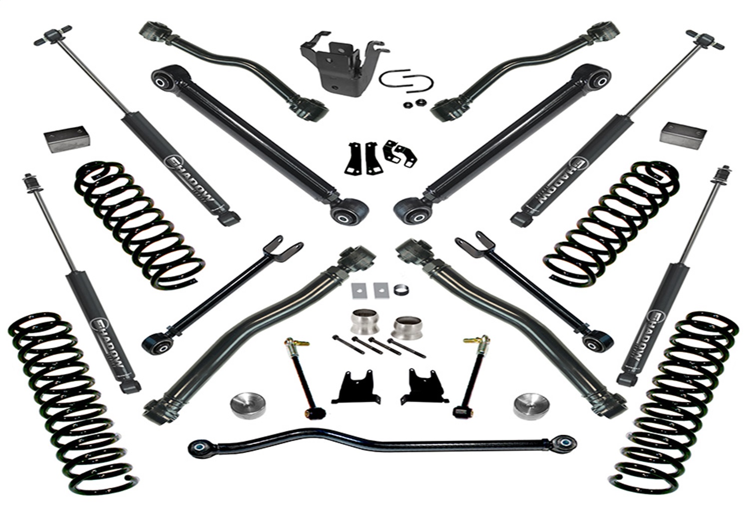 Superlift K996 - 07-18 Jeep Wrangler JK 2 Door 4in Lift Kit w/ Reflex Control Arms &  Shocks