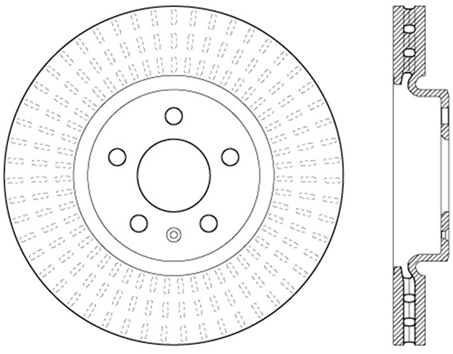 StopTech 126.33136CSR - 12-16 Audi A4 Cryo Slotted Front Right Sport Brake Rotor