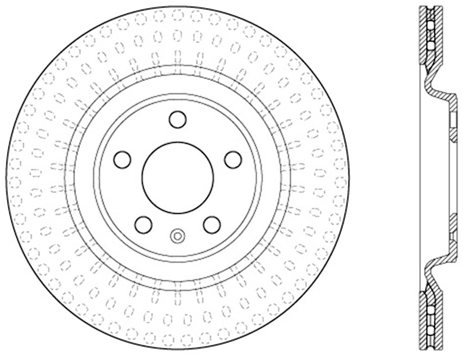 StopTech 126.33137CSL - 12-13 Audi A6 Quattro/11-12 A7 Quattro / 10-13 S4 Rear Left Cryo Slotted Rotor