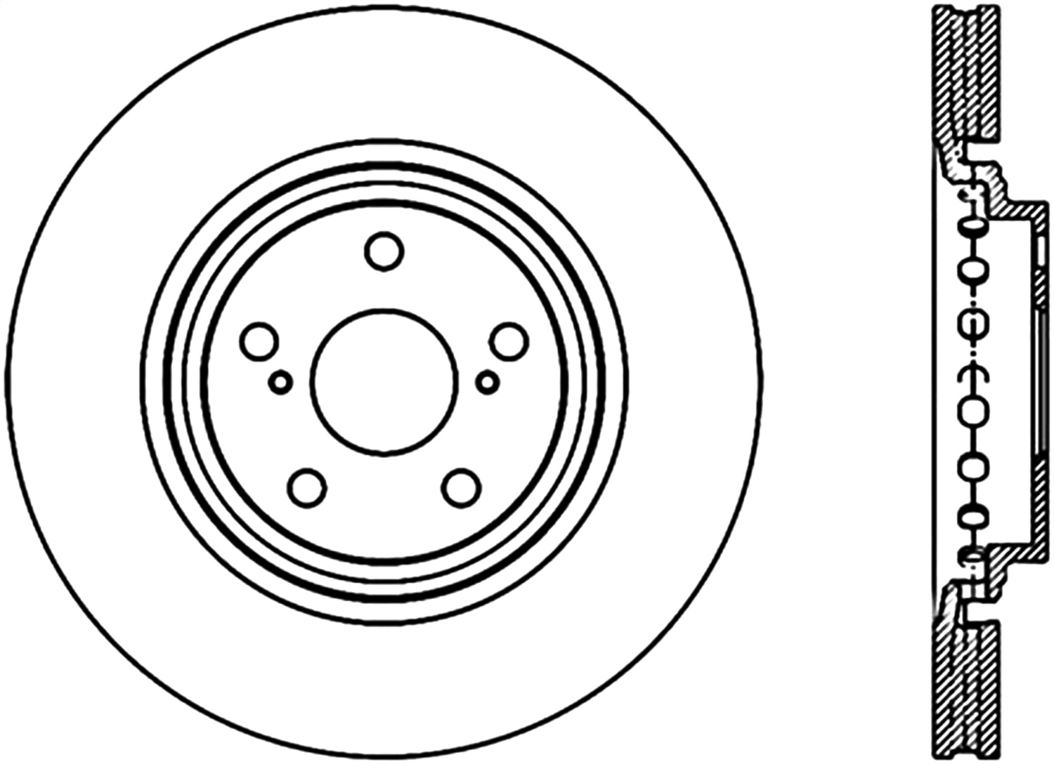 StopTech 126.44158CSL - 10-15 Lexus RX350 Cryo Sport Front Left Slotted Rotor