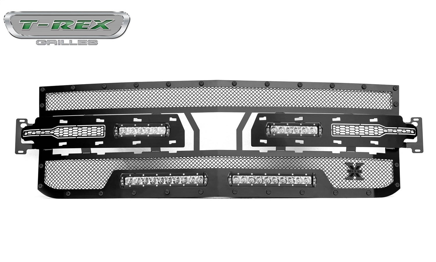 T-Rex 6311261-BR - 2019-2021 Silverado 1500 Stealth Torch Grille, Black, 1 Pc, Replacement, Black Studs, Incl. (2) 6 inch and (2) 10 inch LEDs - PN # T-Rex 6311261-BR - 2019-2021 Silverado 1500 Stealth Torch Grille, Black, 1 Pc, Replacement, Black Studs, Incl. (2) 6 inch and (2) 10 inch LEDs - PN #