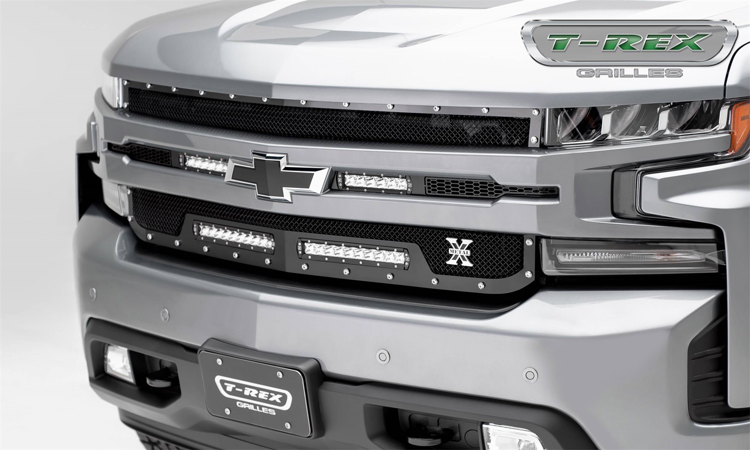 T-Rex 6311261 - 2019-2021 Silverado 1500 Torch Grille, Black, 1 Pc, Replacement, Chrome Studs, Incl. (2) 6 inch and (2) 10 inch LEDs - PN # T-Rex 6311261 - 2019-2021 Silverado 1500 Torch Grille, Black, 1 Pc, Replacement, Chrome Studs, Incl. (2) 6 inch and (2) 10 inch LEDs - PN #