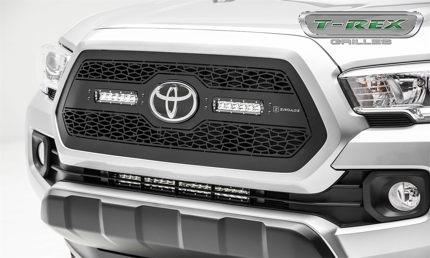 T-Rex Z319511 - 2018-2021 Tacoma ZROADZ Grille, Black, 1 Pc, Insert, Incl. (2) 6 inch LEDs - PN # T-Rex Z319511 - 2018-2021 Tacoma ZROADZ Grille, Black, 1 Pc, Insert, Incl. (2) 6 inch LEDs - PN #