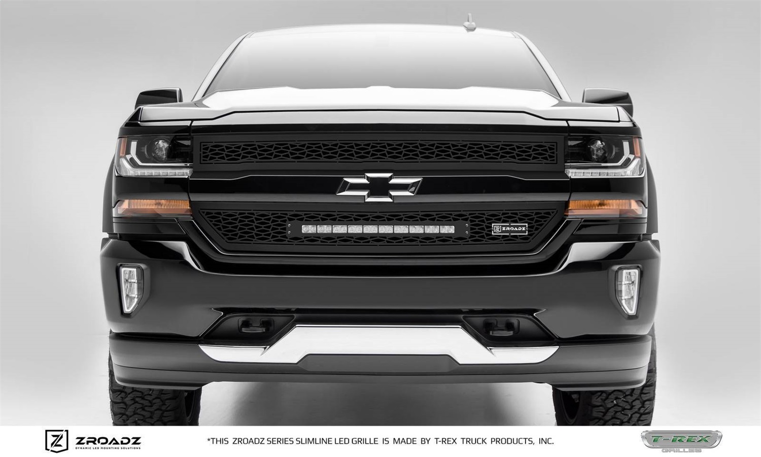 T-Rex Z311281 - 2016-2018 Silverado 1500 ZROADZ Grille, Black, 2 Pc, Insert, Incl. (1) 20 inch LED - PN #