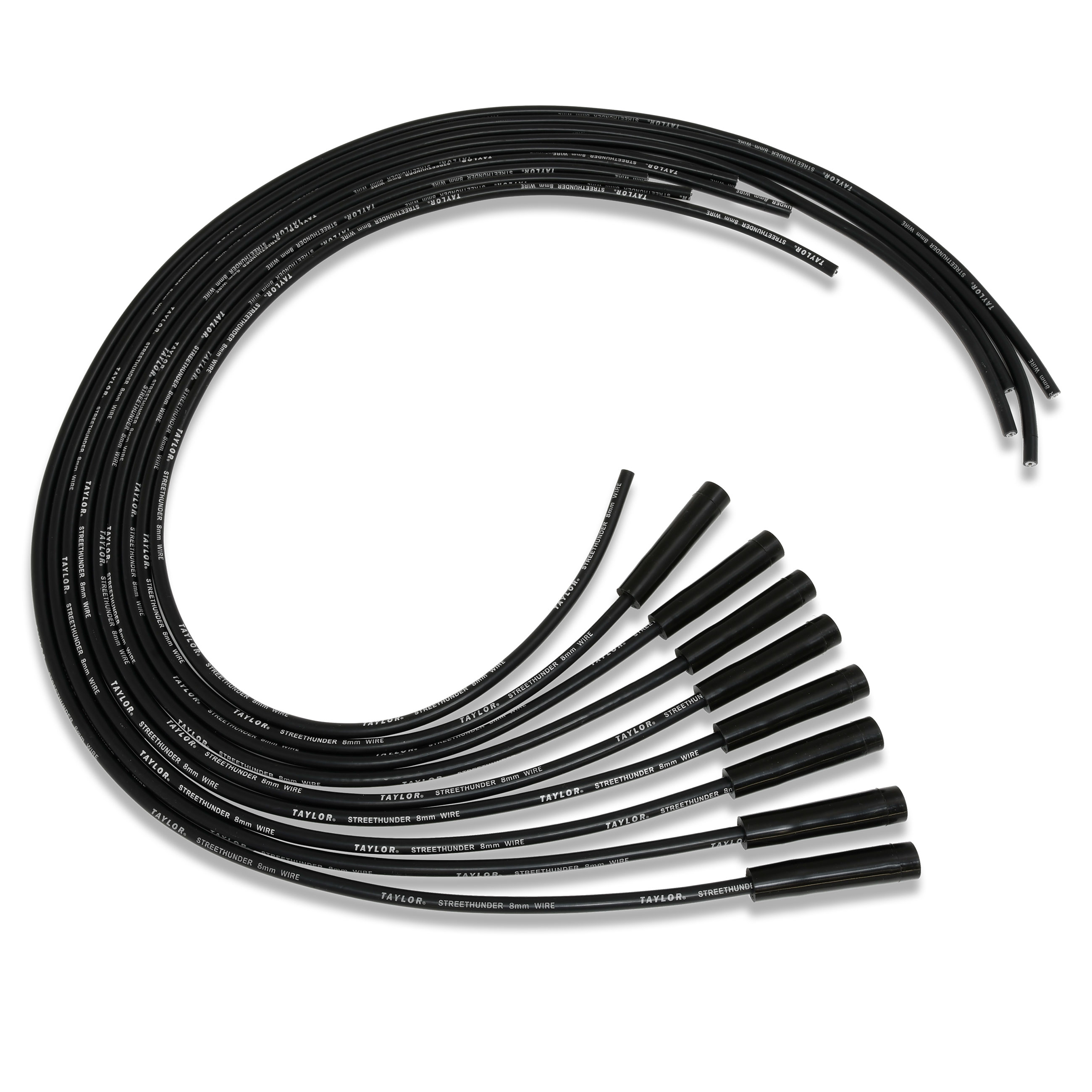 Taylor Cable 50055 - StreeThunder Universal 8 Cyl 180 Degree Black Wire Set Taylor Cable 50055 - StreeThunder Universal 8 Cyl 180 Degree Black Wire Set