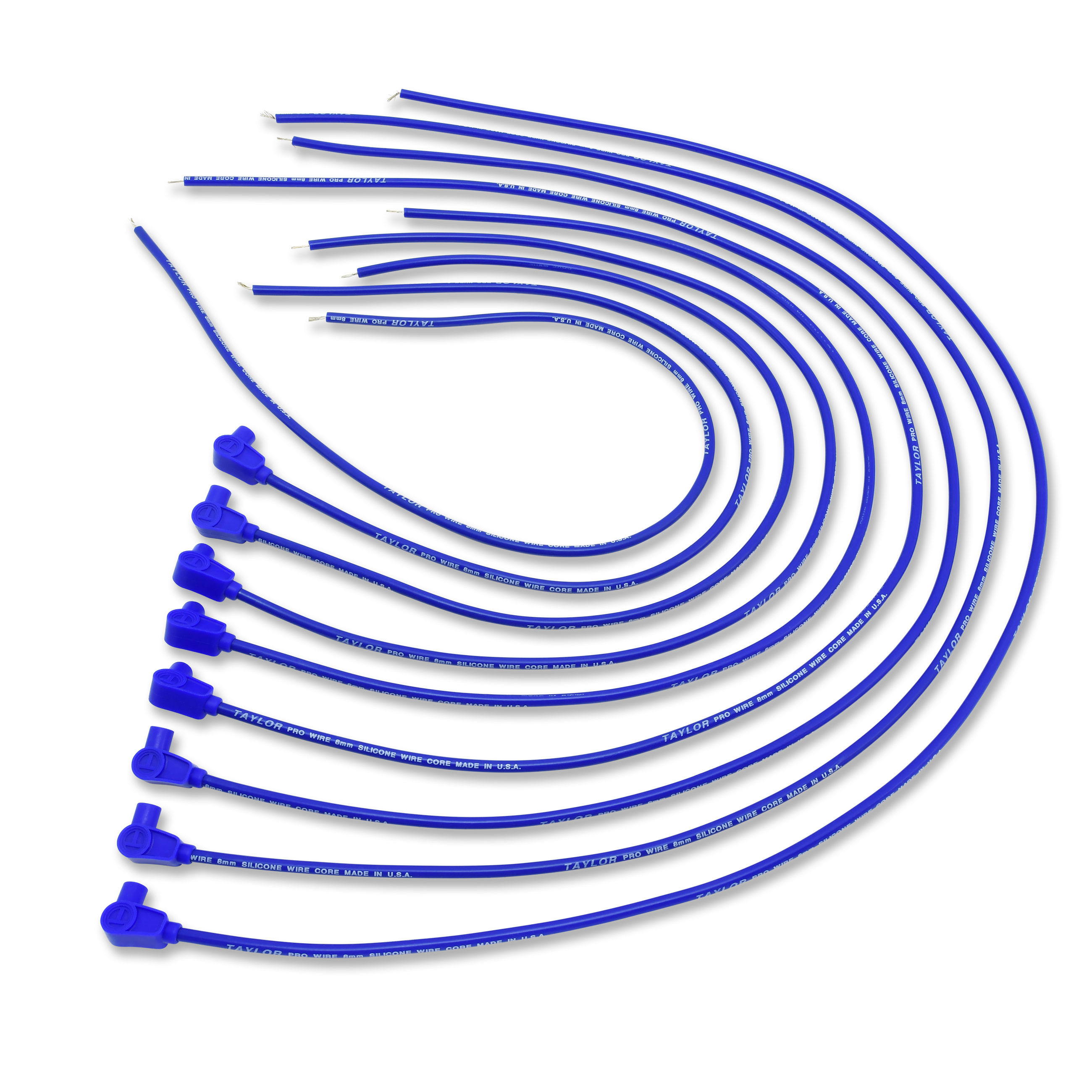 Taylor Cable 70650 - Pro TCW Wire Core Universal 8 Cyl 90 Degree Blue Wire Set
