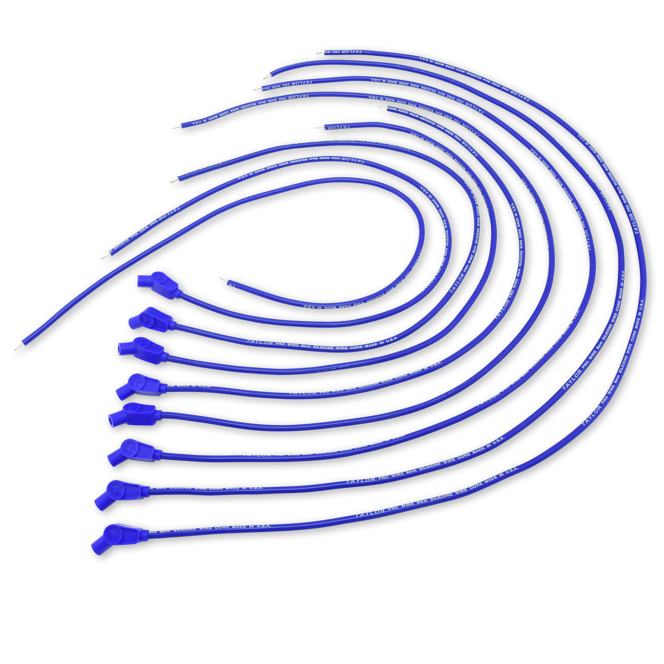 Taylor Cable 70652 - Pro TCW Wire Core Universal 8 Cyl 135 Degree Blue Wire Set