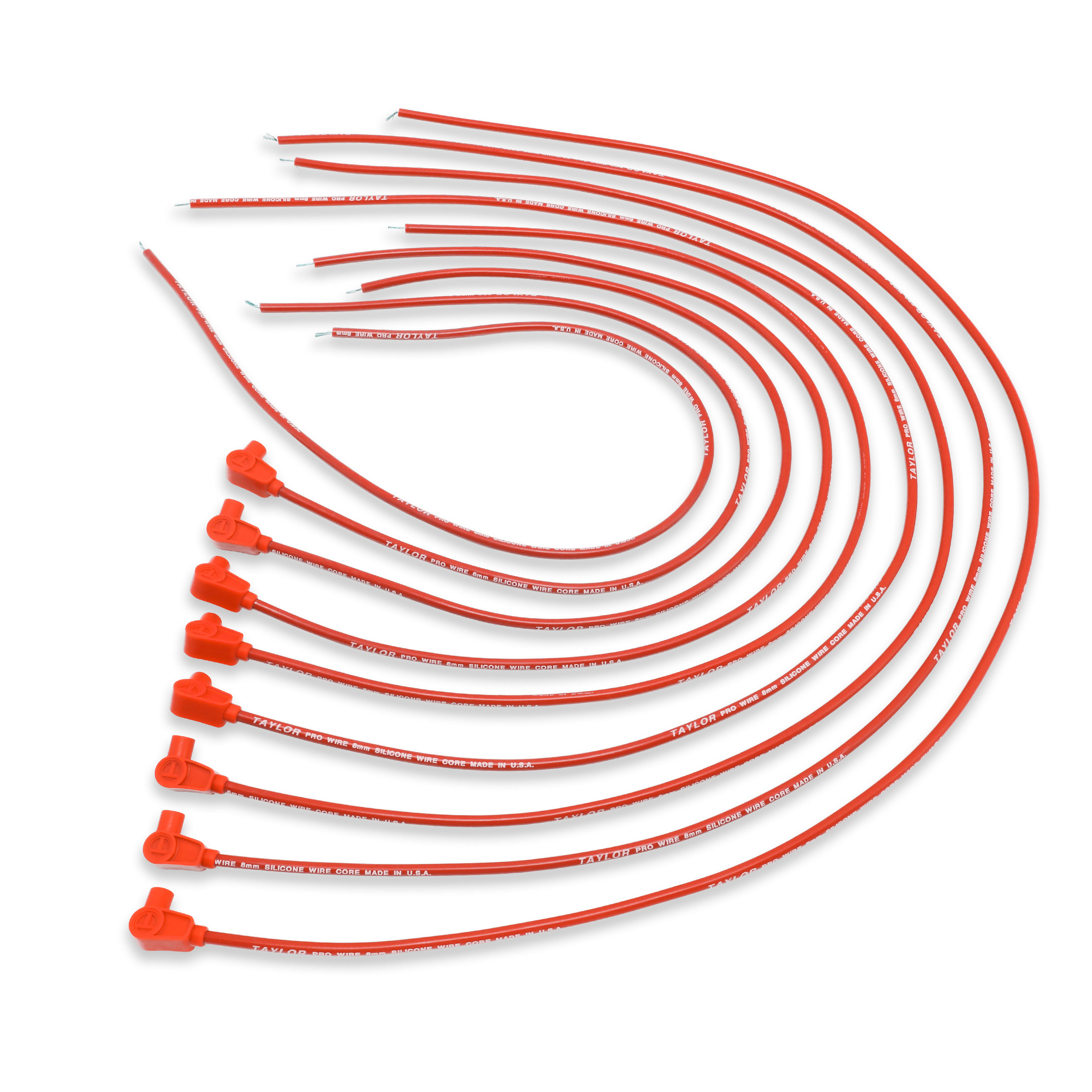 Taylor Cable 70250 - Pro TCW Wire Core Universal 8 Cyl 90 Degree Red Wire Set Taylor Cable 70250 - Pro TCW Wire Core Universal 8 Cyl 90 Degree Red Wire Set