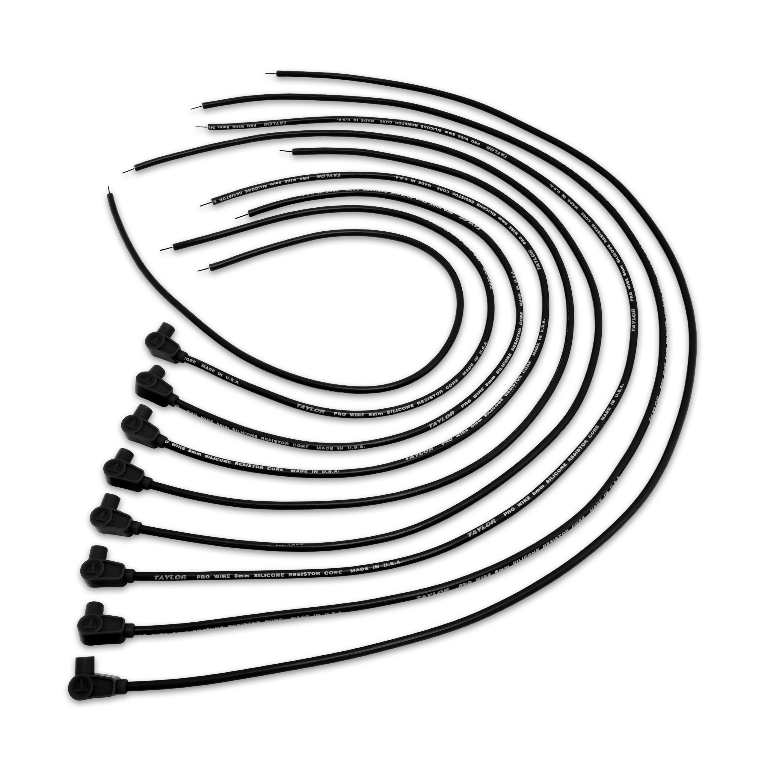 Taylor Cable 70051 - Pro Resistor Core Universal 8 Cyl 90 Degree Black Wire Set