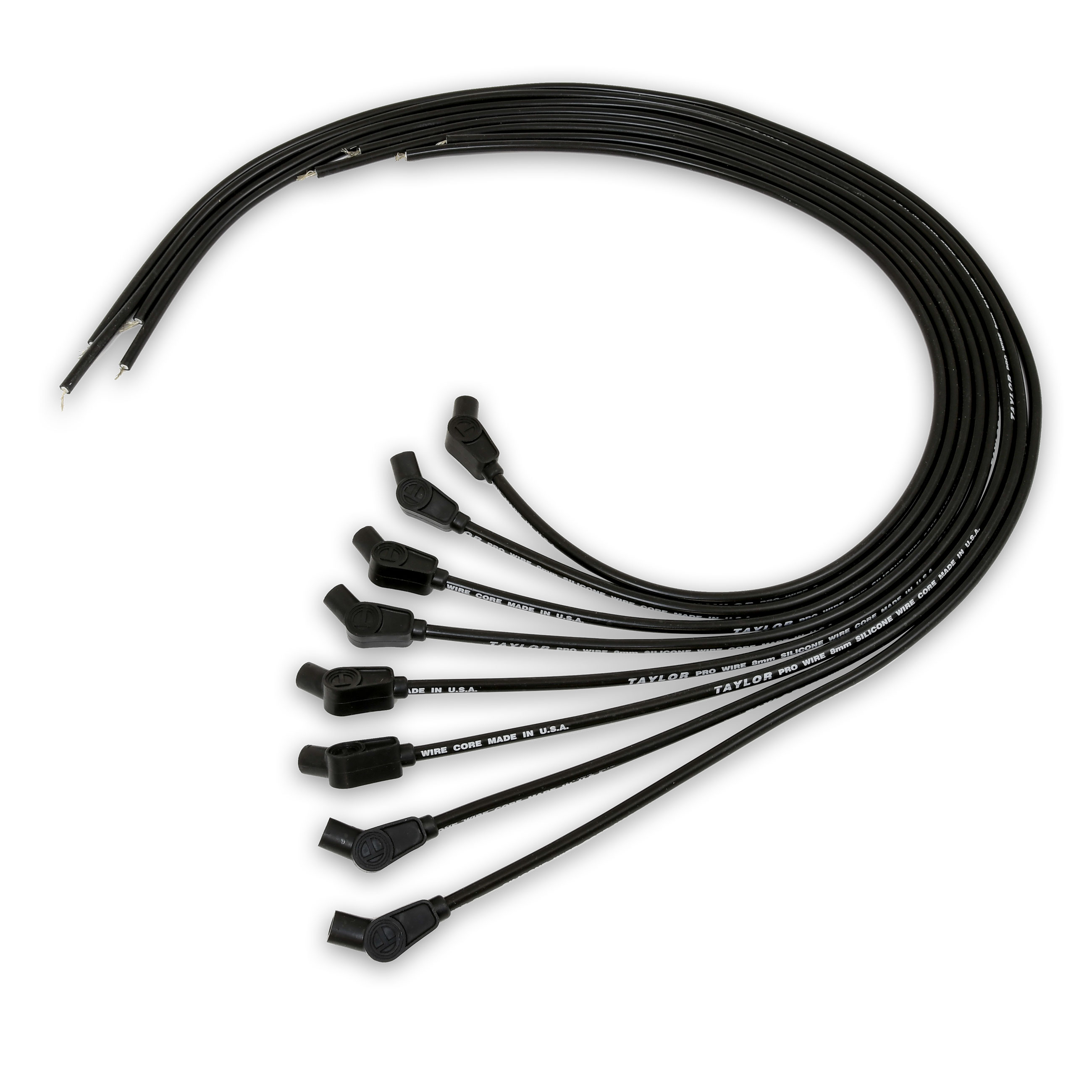 Taylor Cable 70052 - Pro TCW Wire Core Universal 8 Cyl 135 Degree Black Wire Set
