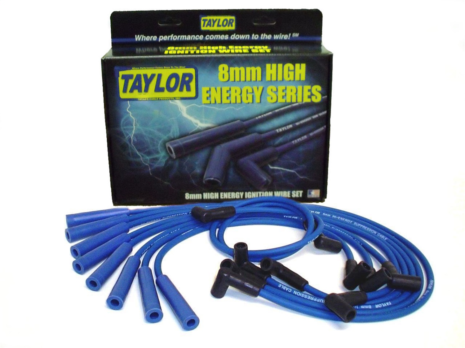 Taylor Cable 64672 - High Energy Custom 8 Cyl Blue Wire Set