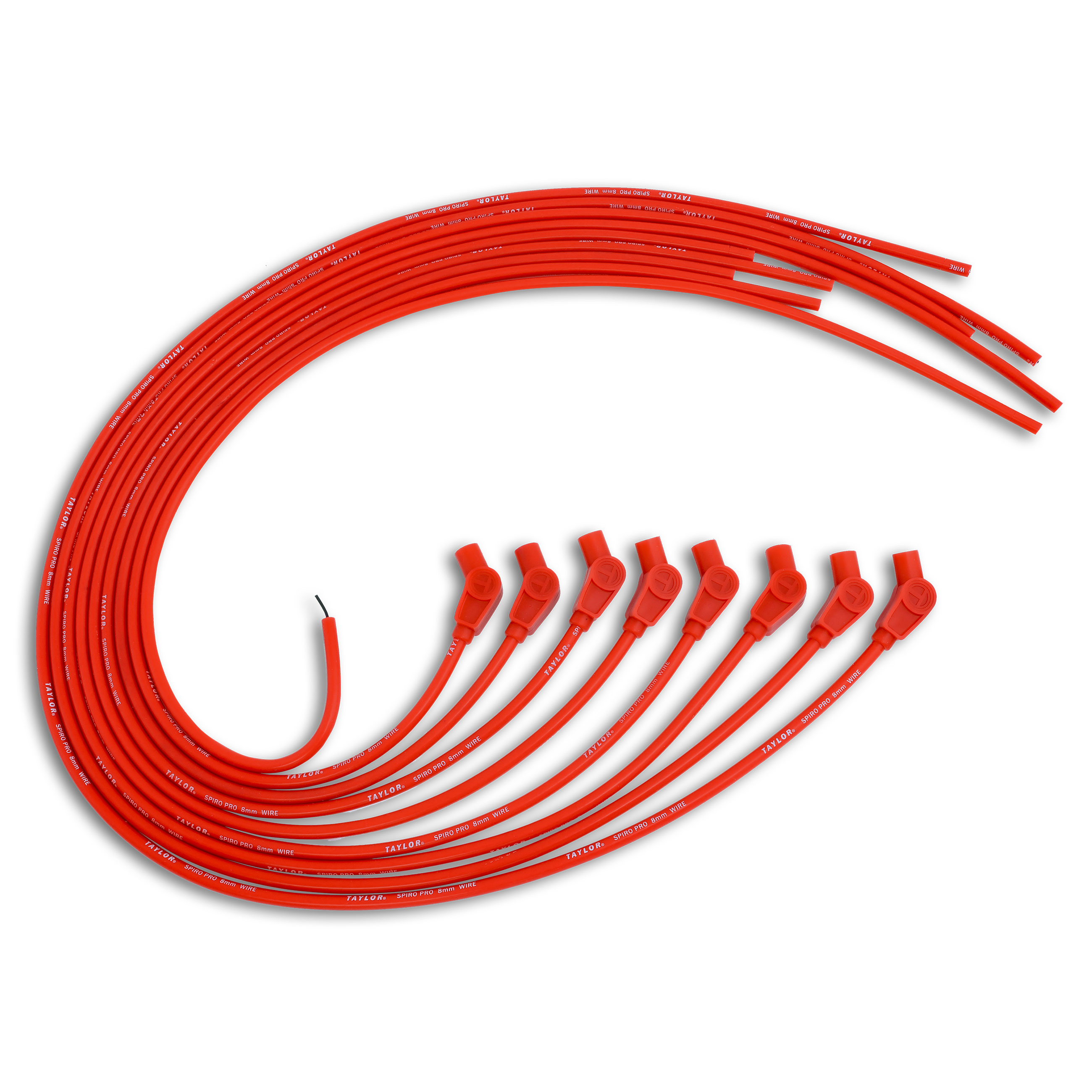 Taylor Cable 73253 - 8mm Spiro Pro Universal 8 Cyl 135 Degree Red Wire Set