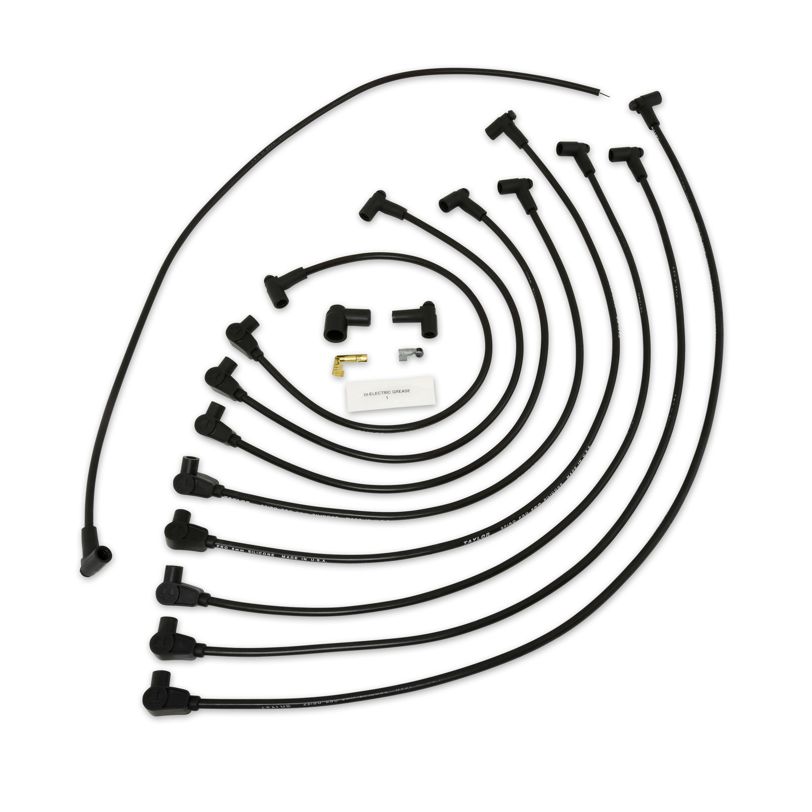 Taylor Cable 76030 - 8mm Race Fit Spiro Pro Black Wire Set