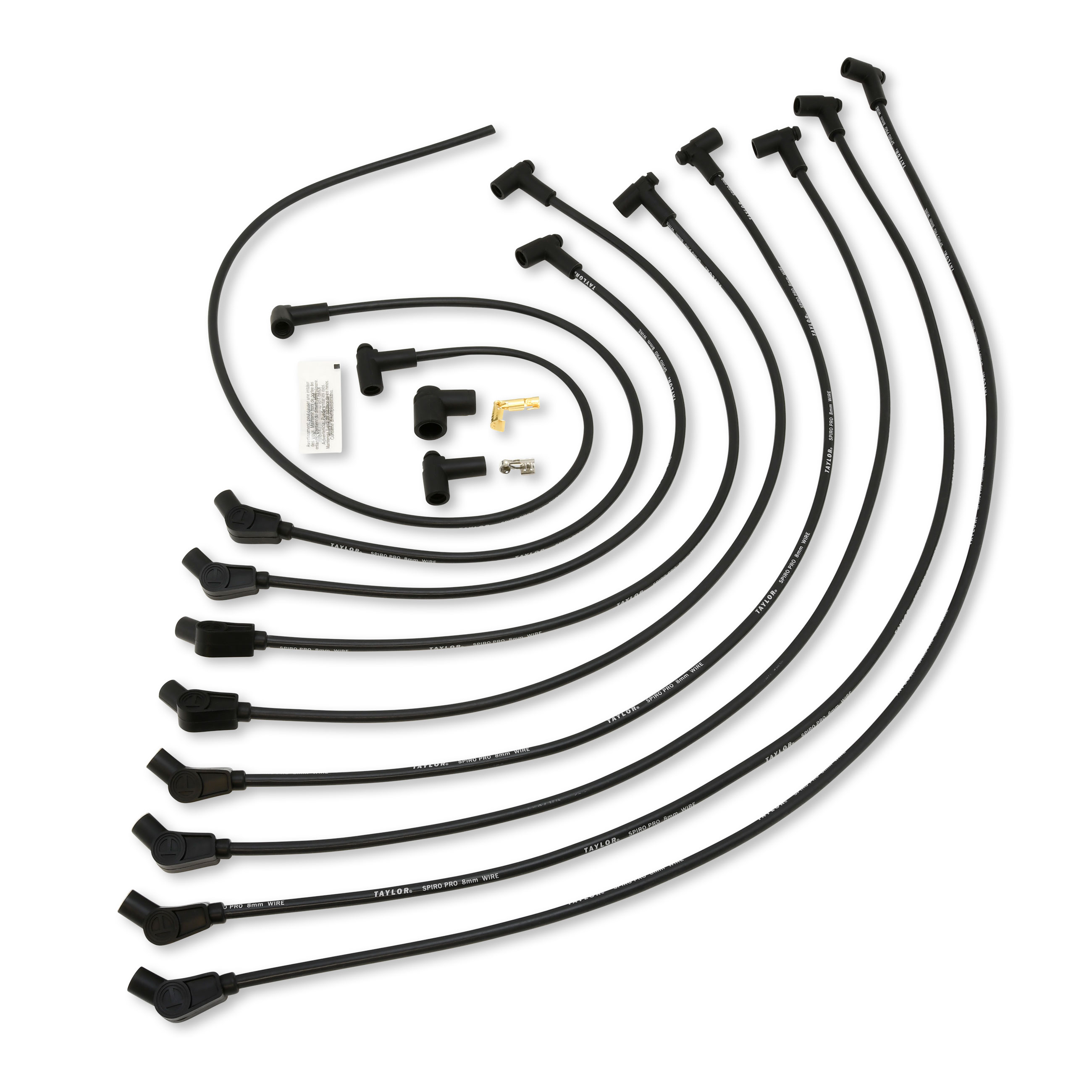 Taylor Cable 79014 - 409 Pro Race 10.4mm Race Fit 135 Degree 12in. Black Wire Set