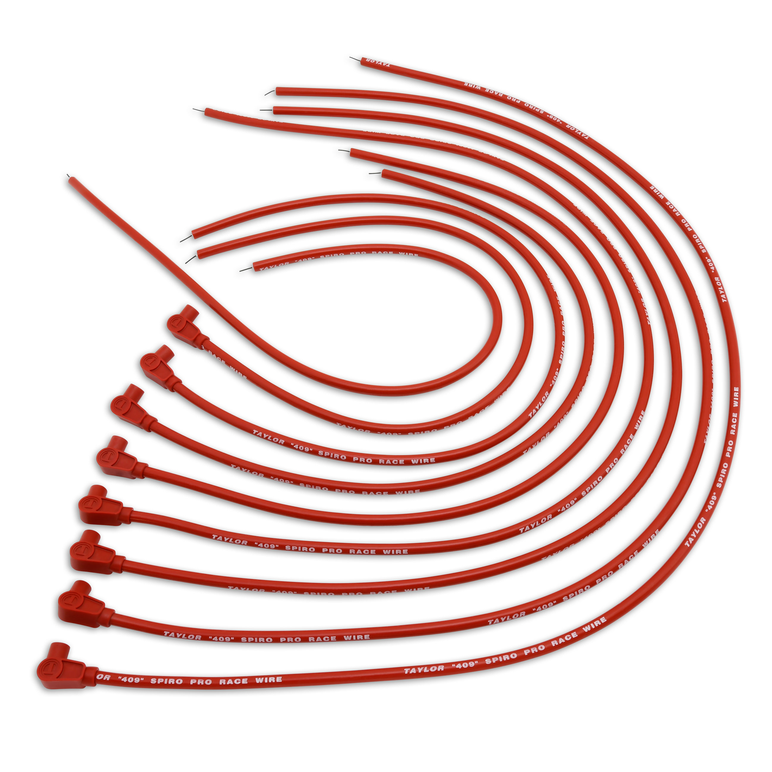 Taylor Cable 79251 - 409 Pro Race 10.4mm Universal 8 Cyl 90 Degree Red Wire Set