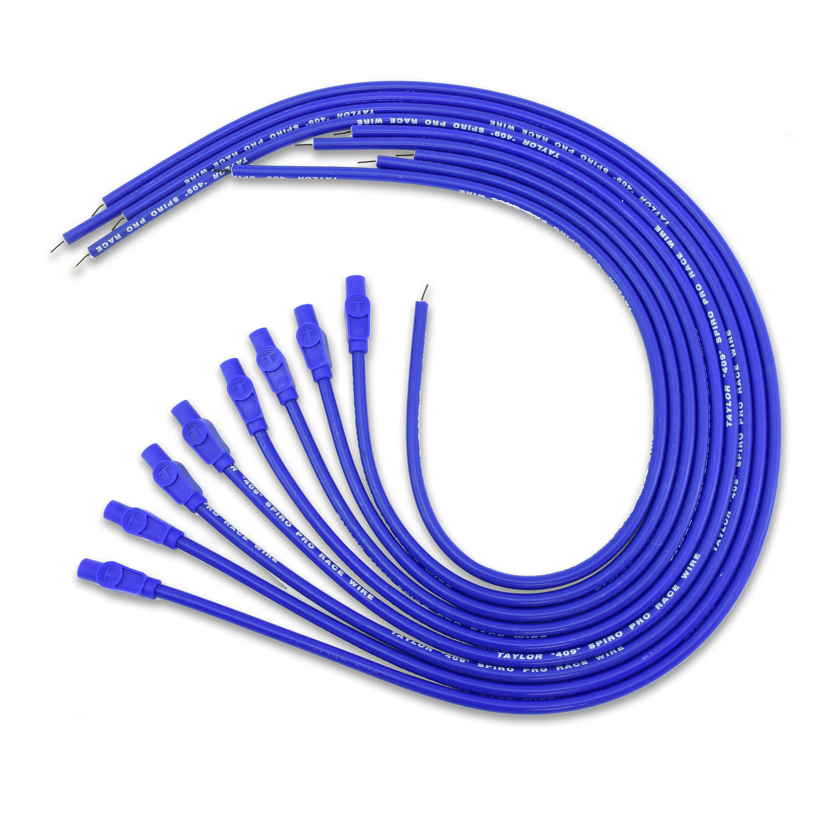 Taylor Cable 79655 - 409 Pro Race 10.4mm Universal 8 Cyl 180 Degree Blue Wire Set
