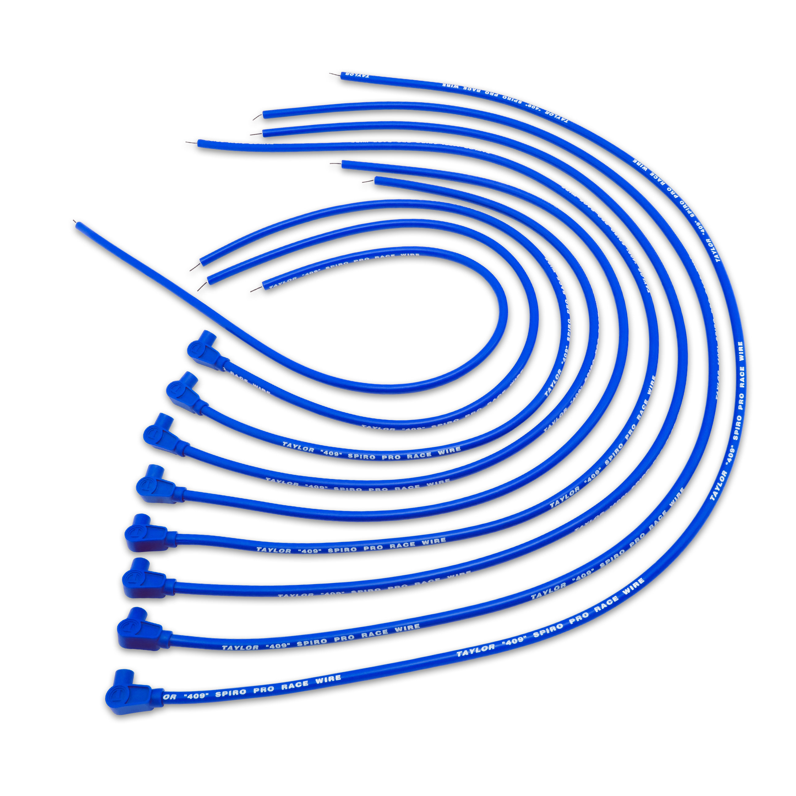Taylor Cable 79651 - 409 Pro Race 10.4mm Universal 8 Cyl 90 Degree Blue Wire Set