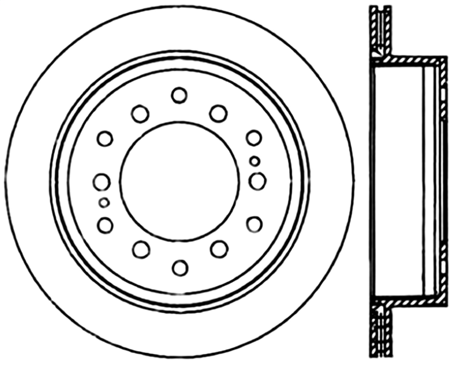 StopTech 128.44128R - Power Slot 03-09 Toyota 4 Runner / 03-09 Lexus GX470 Drilled Right Rear Rotor