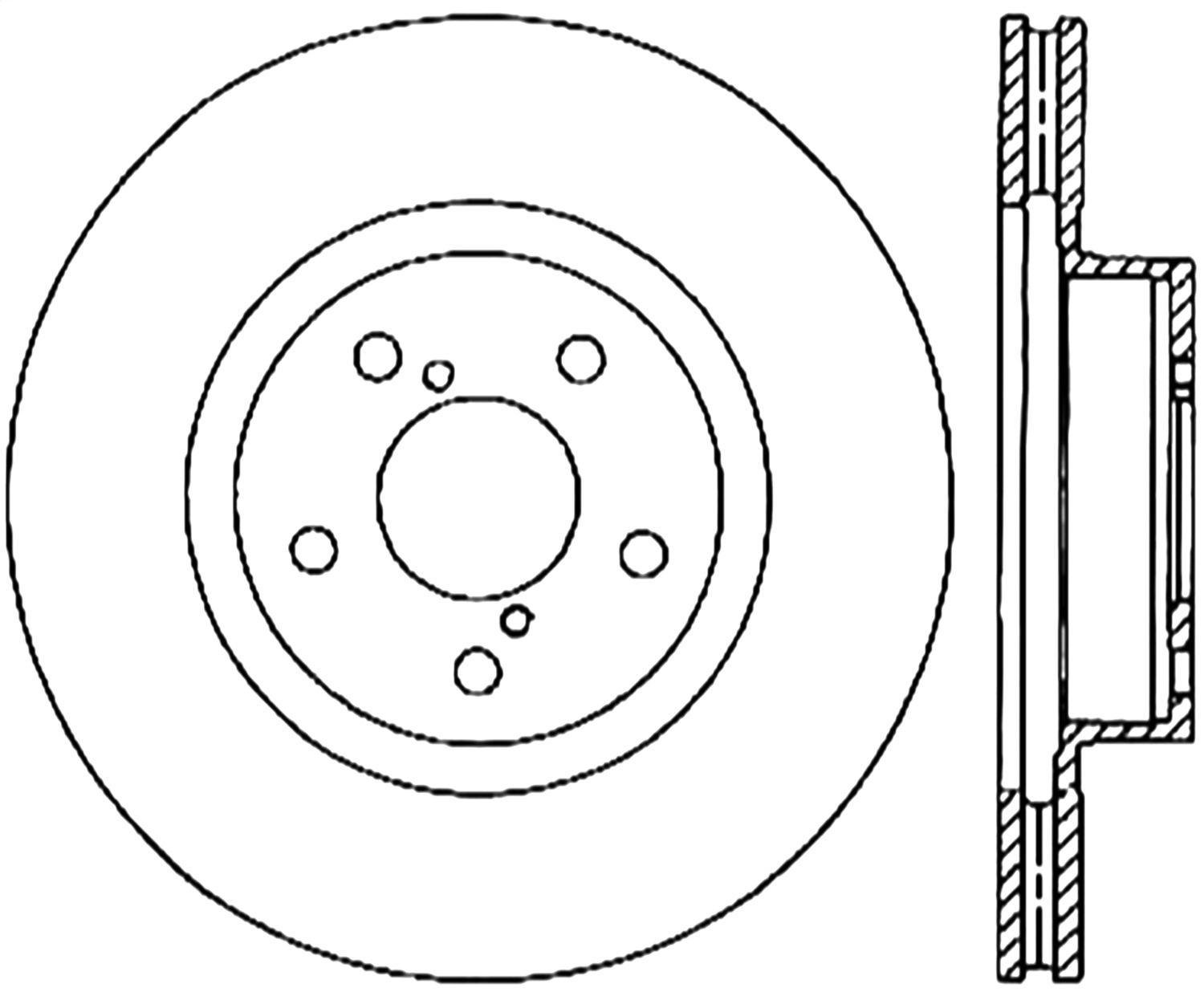 StopTech 128.47024L - 05-10 Subaru Legacy / 10 Outback Drilled Left Front Rotor