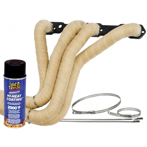 Thermo-Tec Products 19222 - Exhaust Wrap 2 Inch x 50 Foot Black 2 Roll Kit Up to 2000 Degree F 6-8 Cylinder Applications Thermo Tec