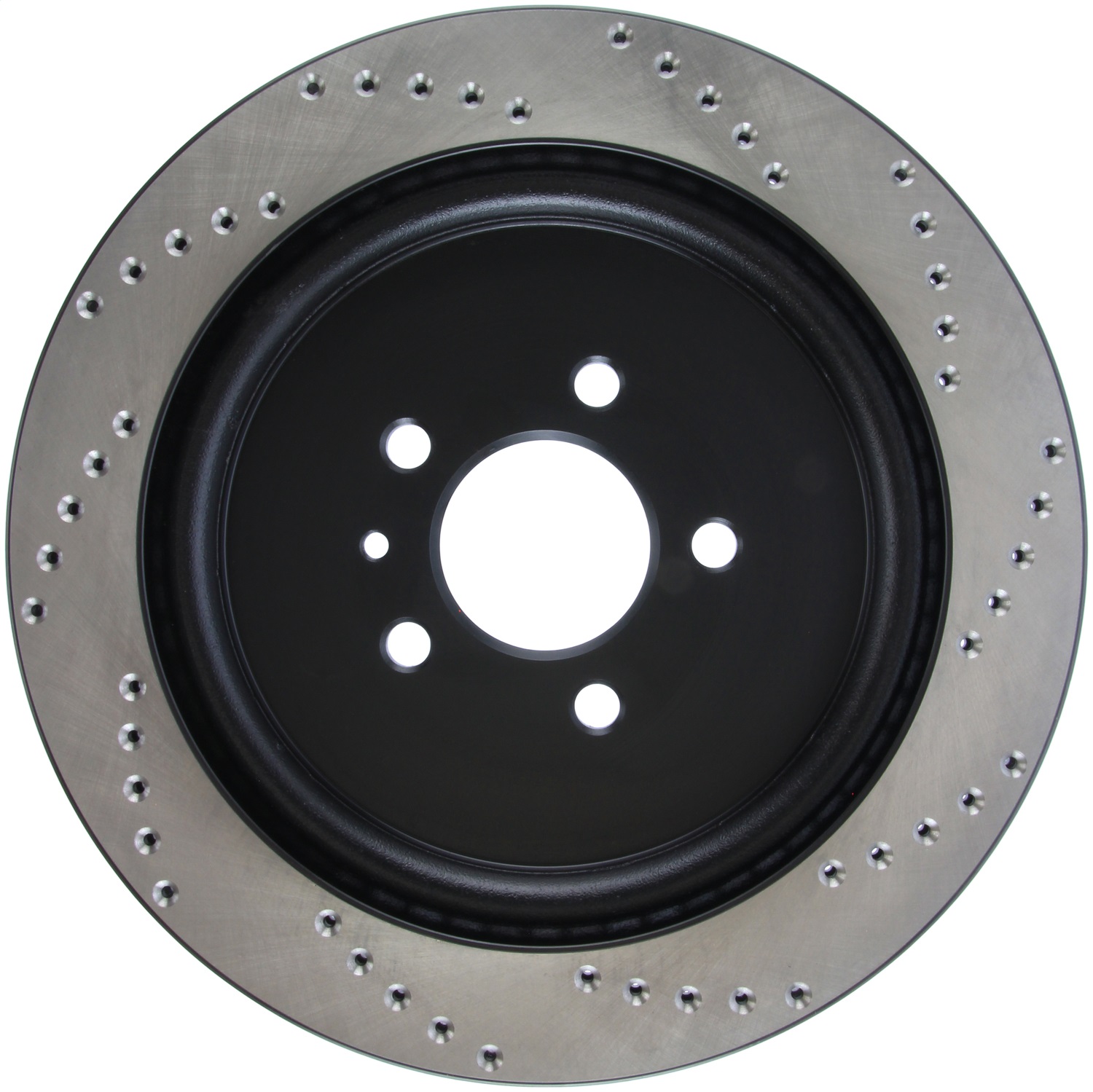 StopTech 128.61105R - Premium High Carbon 13-14 Ford Mustang/Shelby GT500 Right Rear Disc Drilled Brake Rotor StopTech 128.61105R - Premium High Carbon 13-14 Ford Mustang/Shelby GT500 Right Rear Disc Drilled Brake Rotor