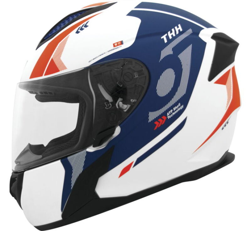 THH Helmets 648019 - T810S Hayate White/Navy - Medium