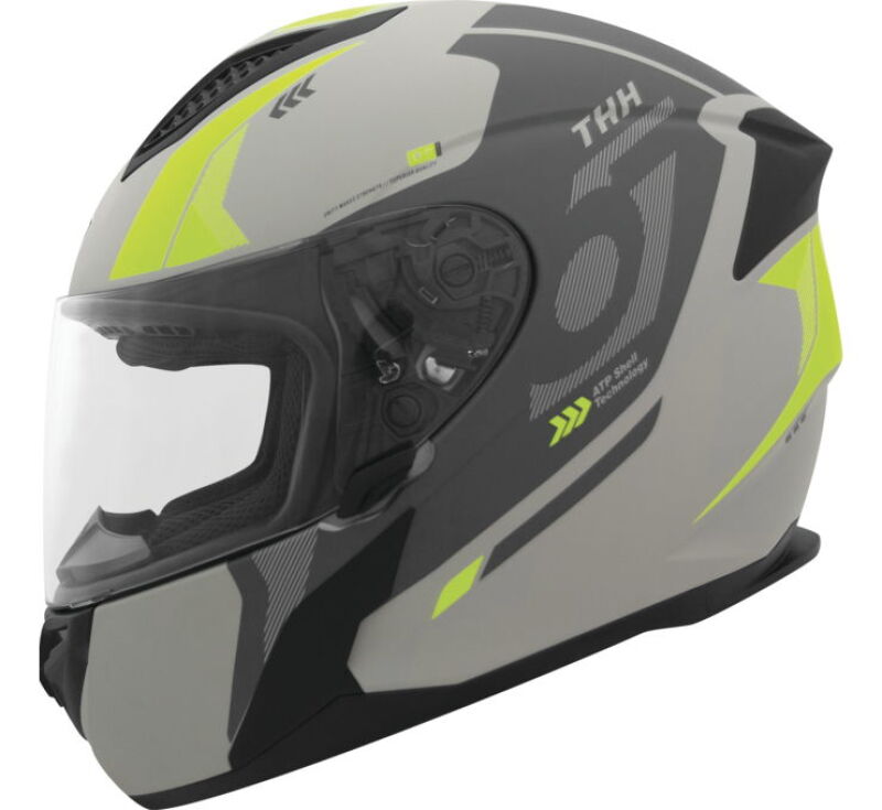 THH Helmets 648026 - T810S Hayate Gray/Yellow - Large THH Helmets 648026 - T810S Hayate Gray/Yellow - Large