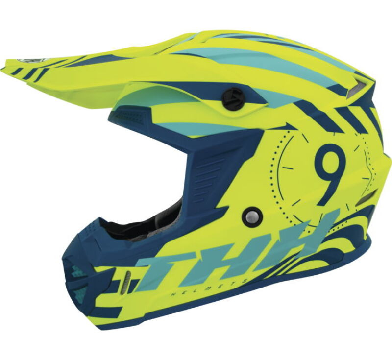THH Helmets 647999 - T730X Twister Neon Yellow/Blue Youth - Small